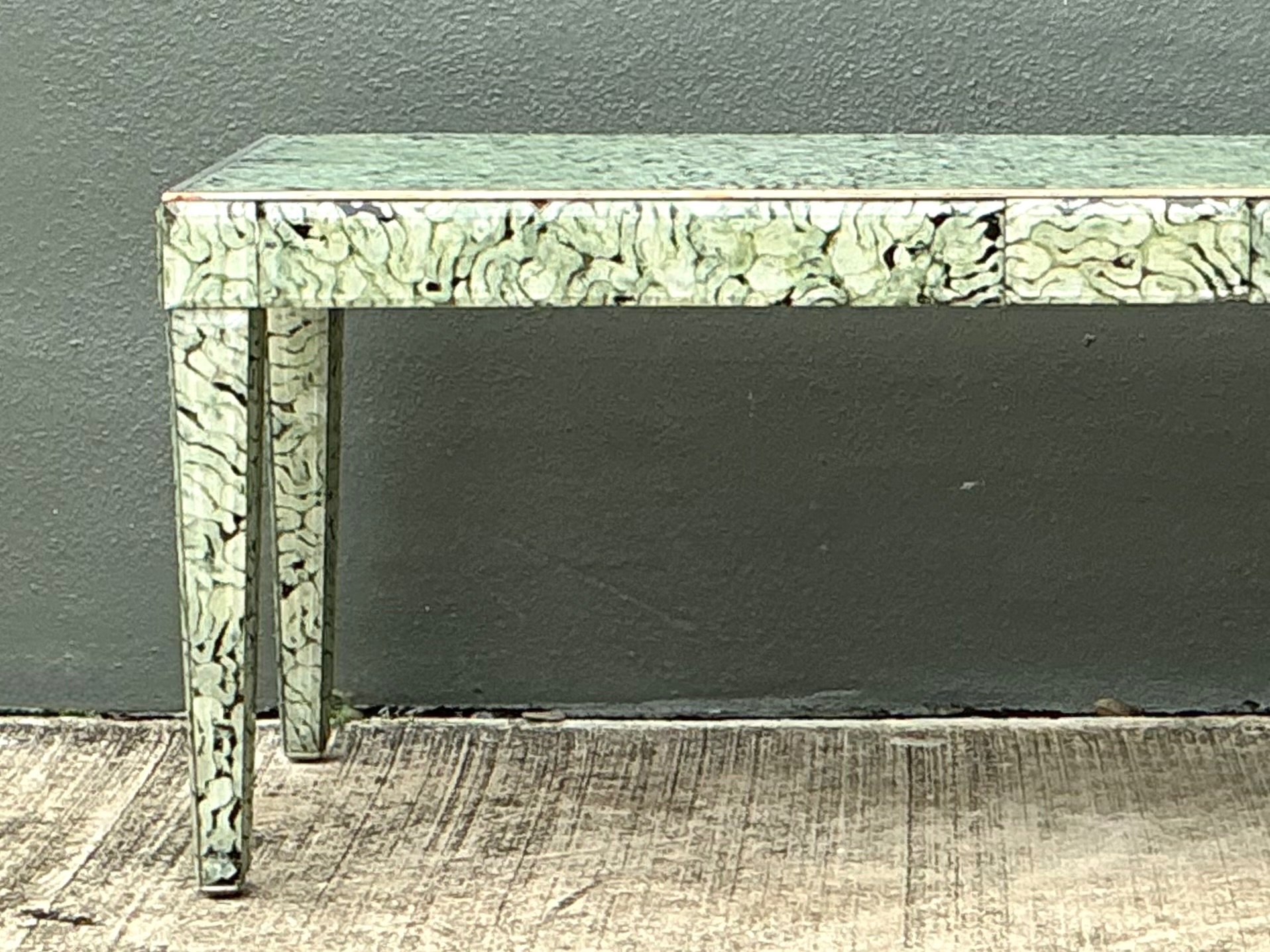 Vintage Hand Painted Eglomise Coffee Table  - Detail view