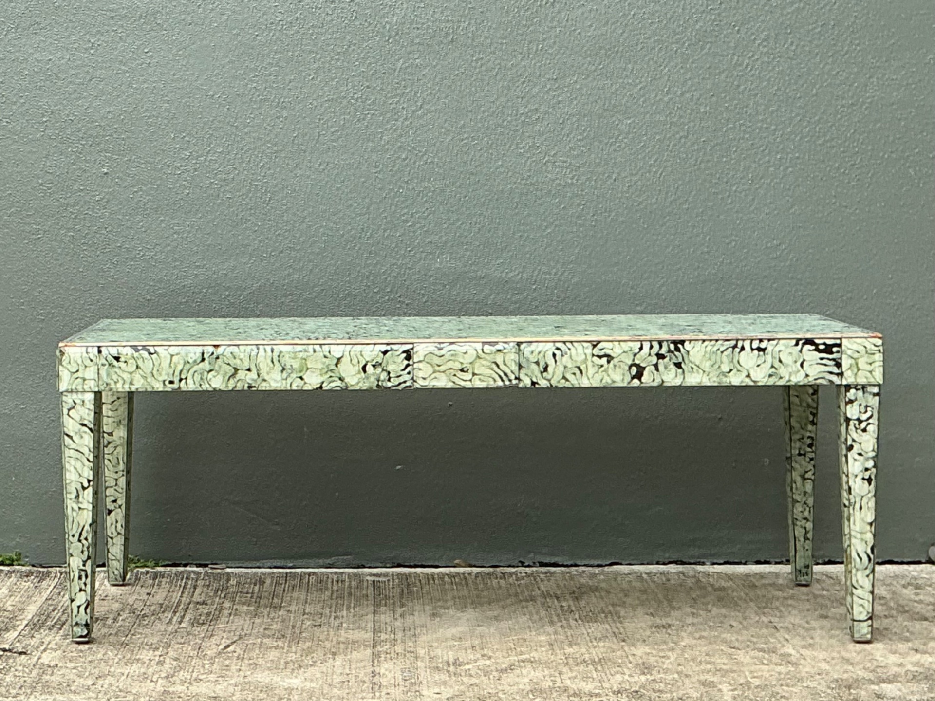 Vintage Hand Painted Eglomise Coffee Table  - Top view