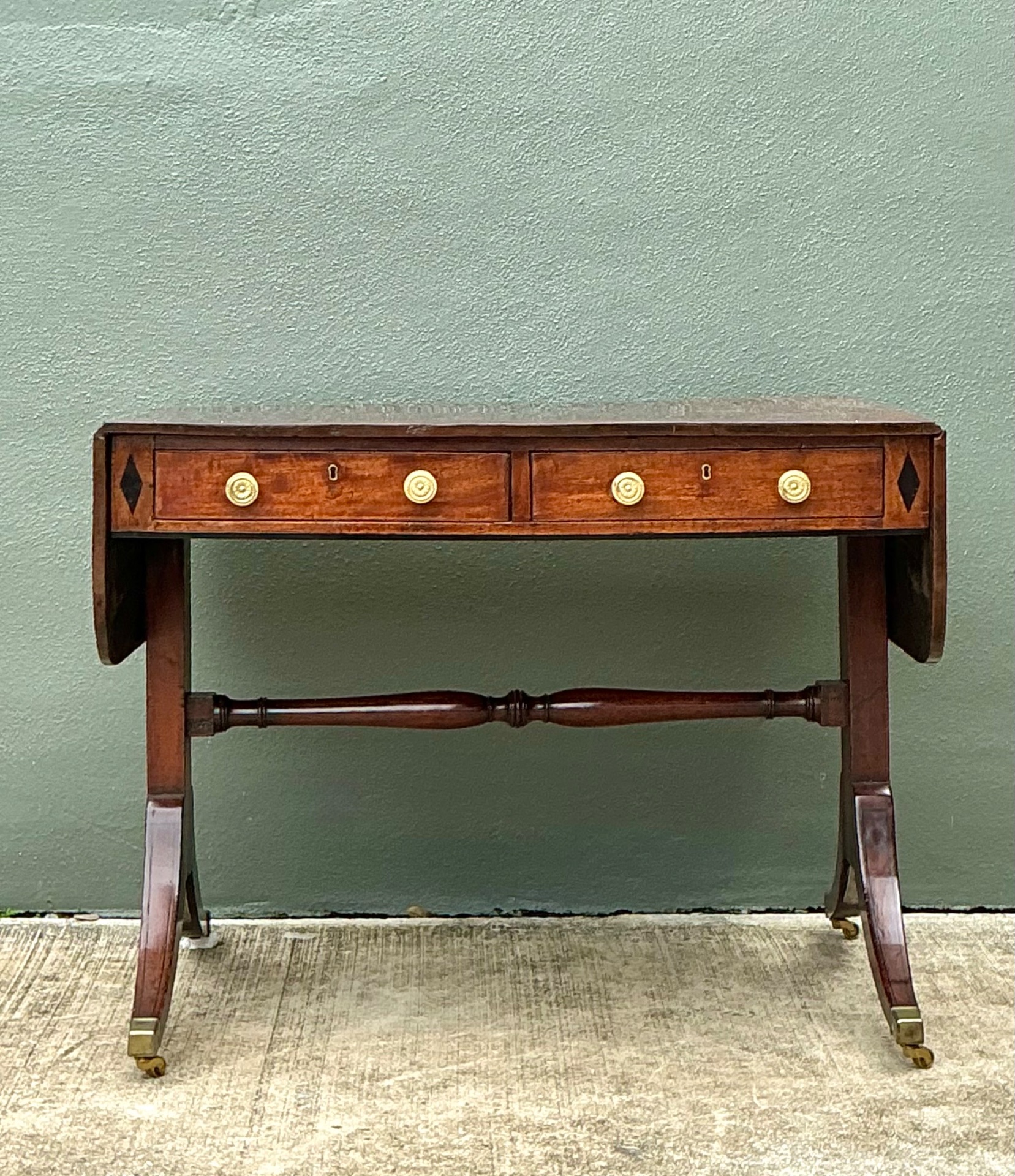 Vintage Sheraton Drop Leaf Sofa Table  - Back view