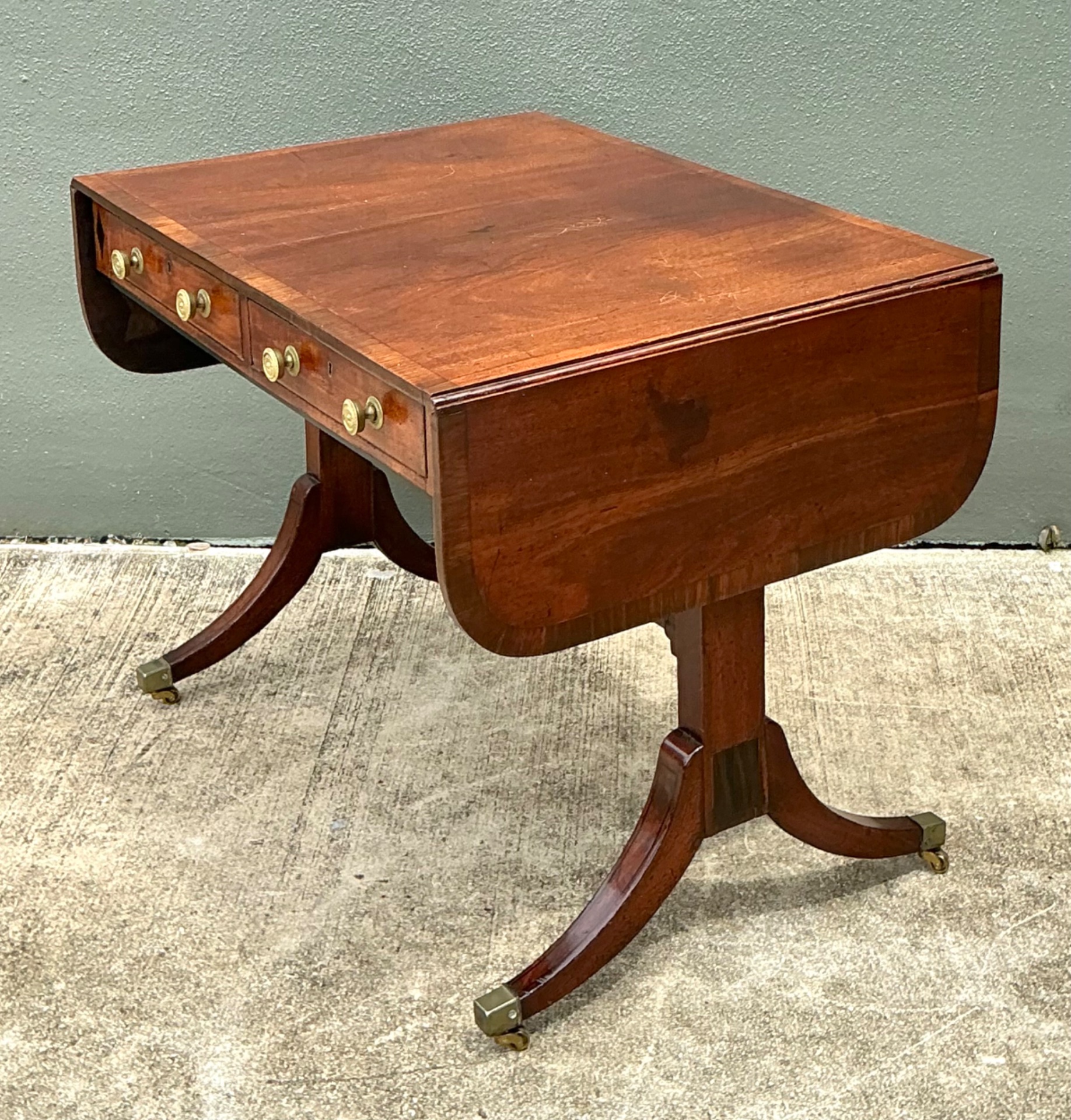 Vintage Sheraton Drop Leaf Sofa Table 