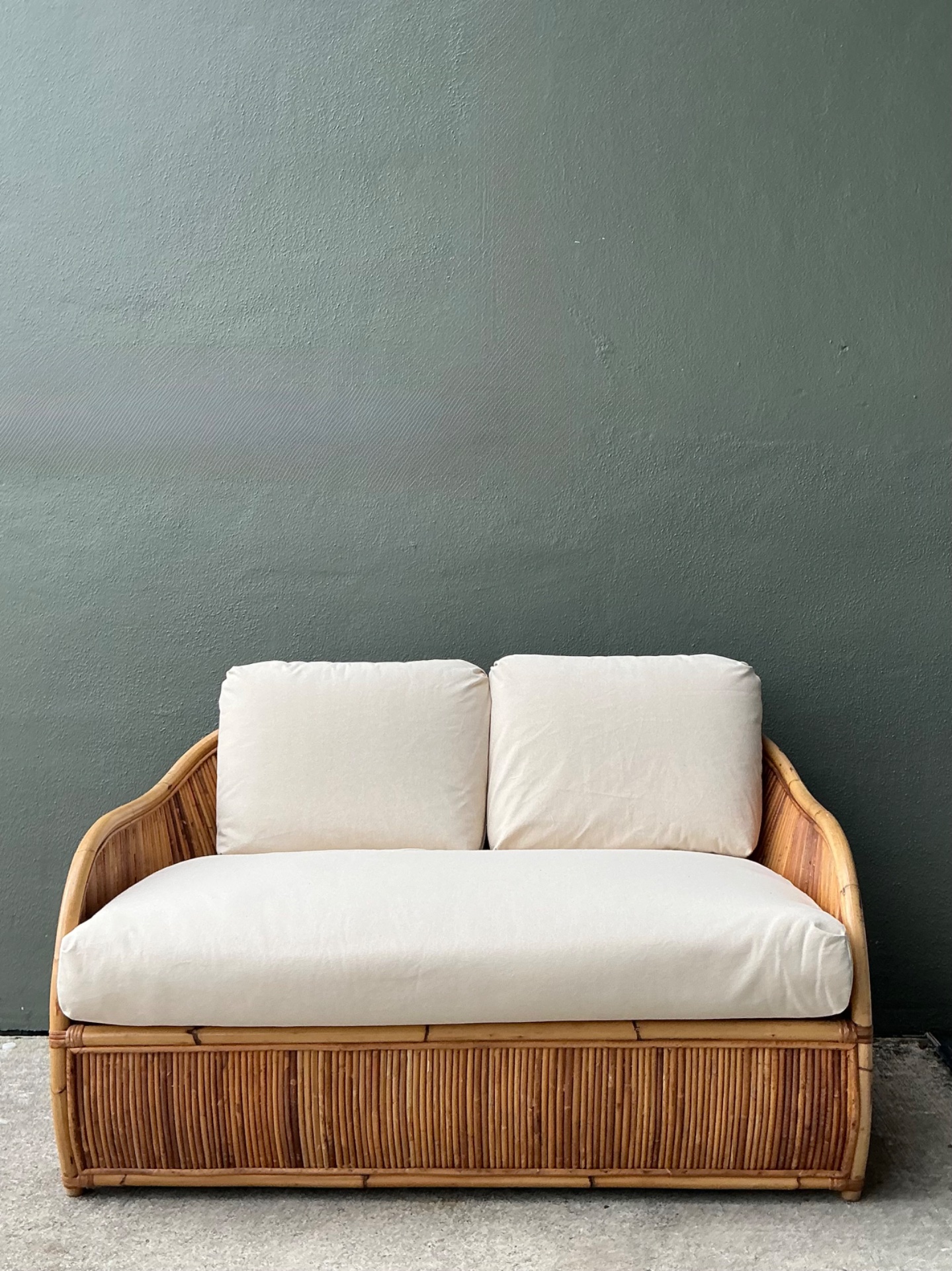 Vintage Henry Olko for Willow and Reed Pencil Reed Sofa - Top view