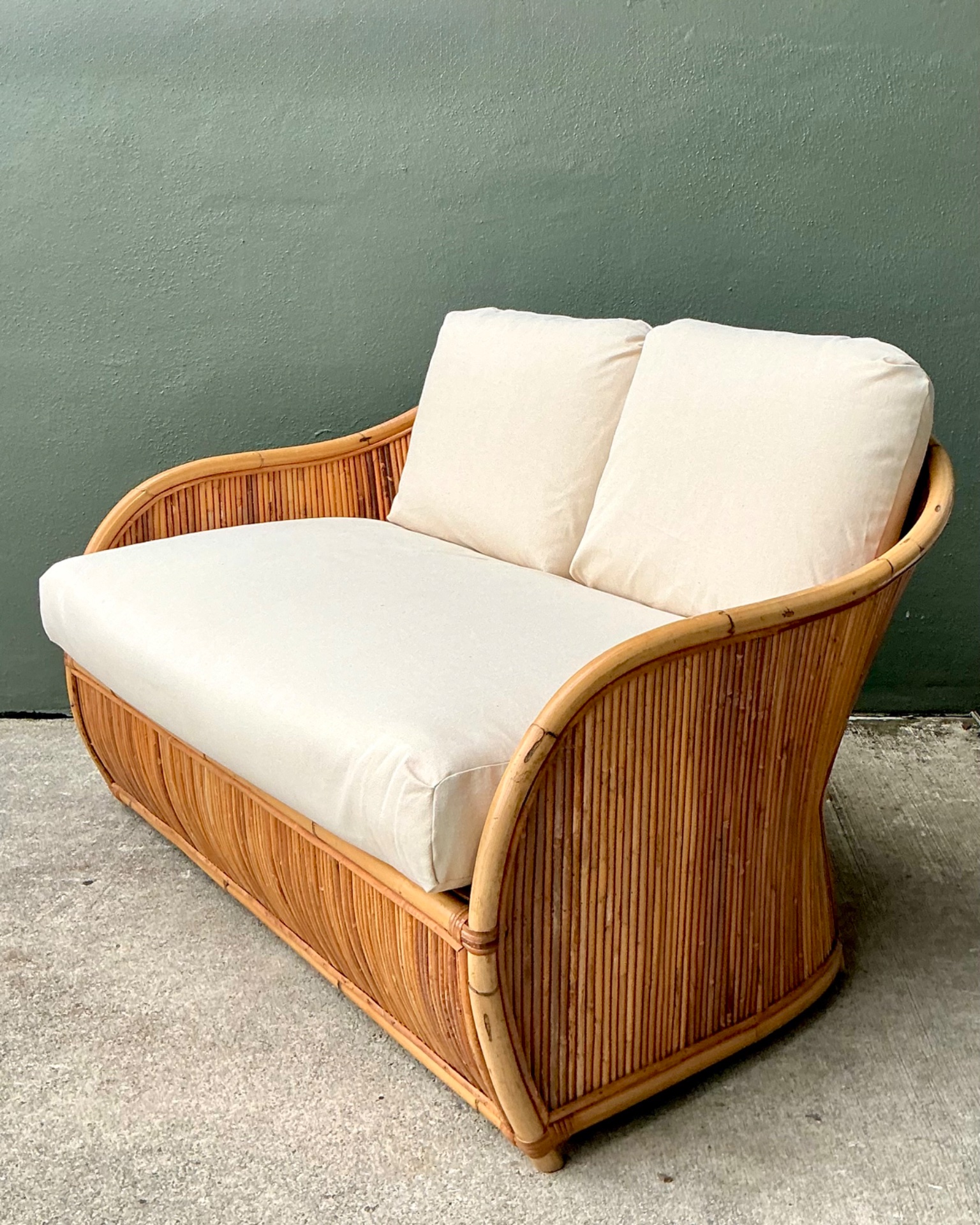 Vintage Henry Olko for Willow and Reed Pencil Reed Sofa