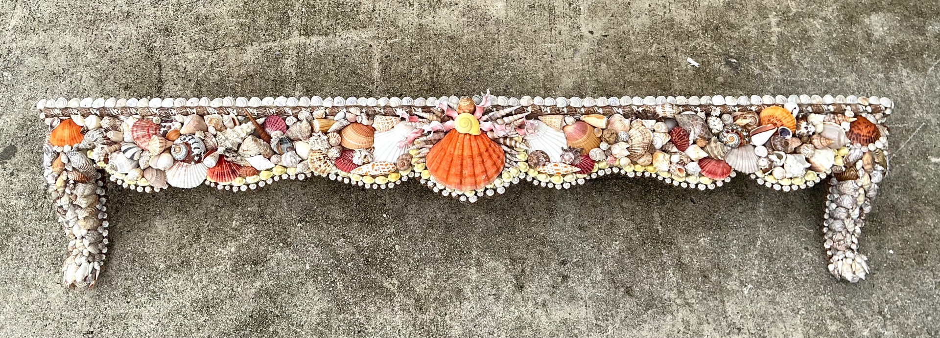Vintage Shell Encrusted Wall Shelf - Detail view