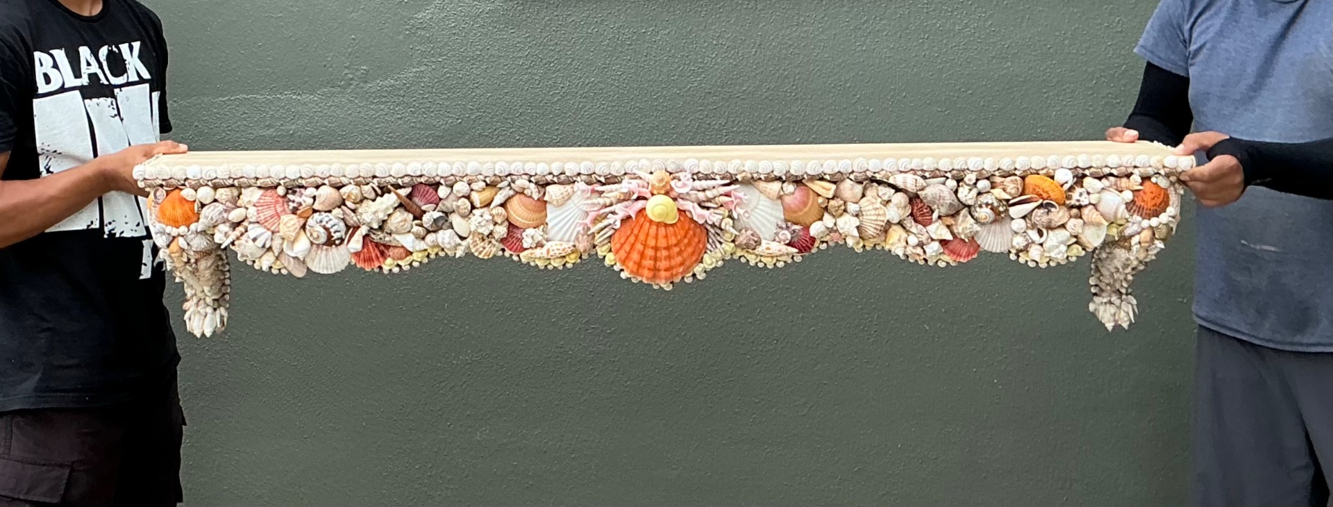 Vintage Shell Encrusted Wall Shelf - Top view