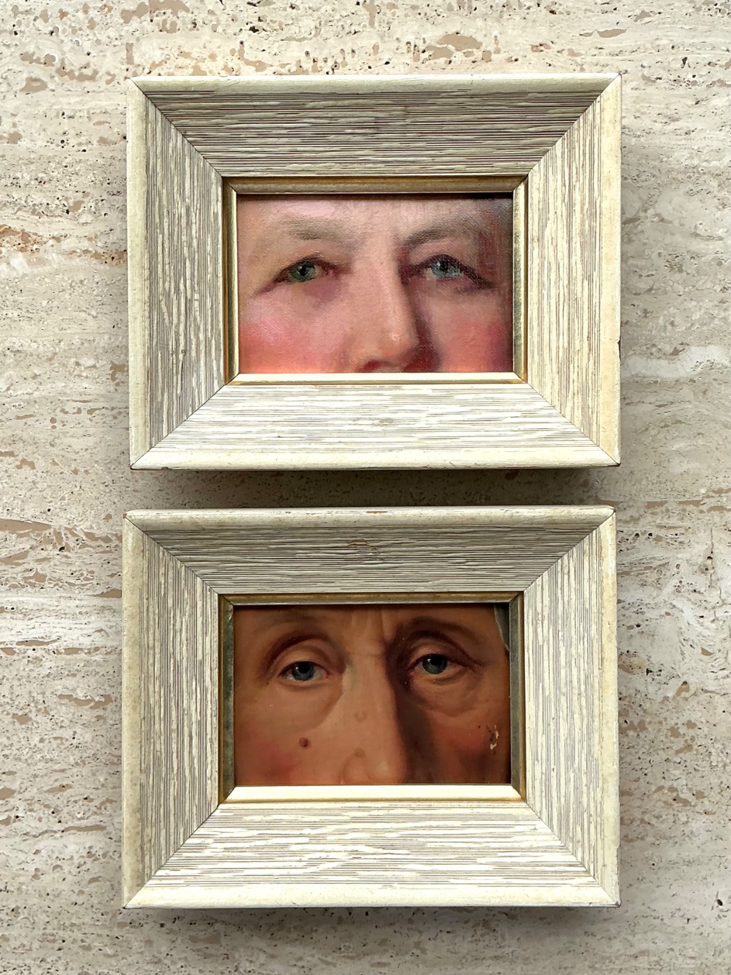 Vintage Victorian Eye Portraits - A Pair - Side view