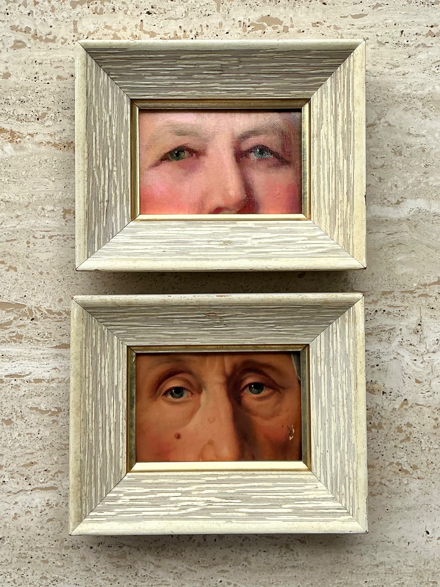 Vintage Victorian Eye Portraits - A Pair - Back view
