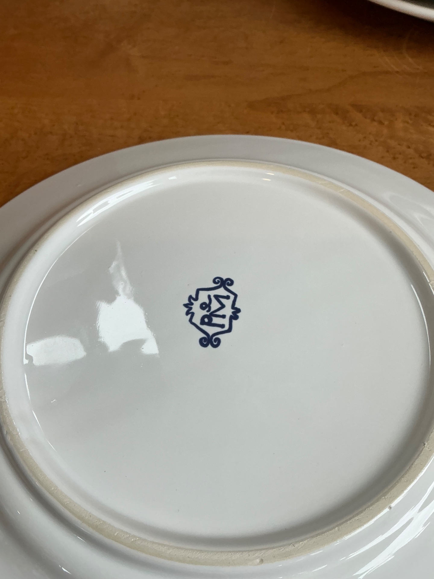 Vintage Penny Morrison Hand Painted Dinner Plates Z- Set Of 12 - Back view