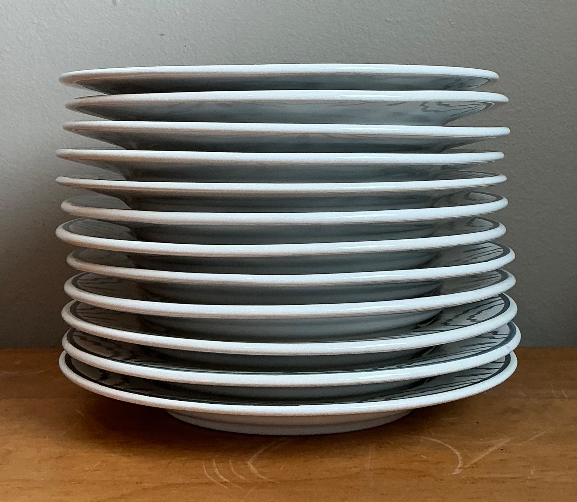 Vintage Penny Morrison Hand Painted Salad Plates - Set Of 12 - Back view