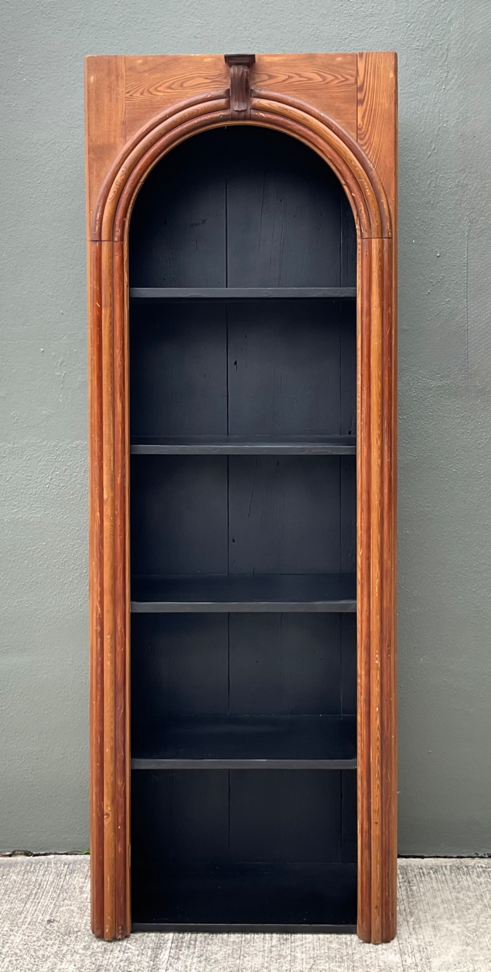 Vintage Architectural Wood Bookcase - Side view