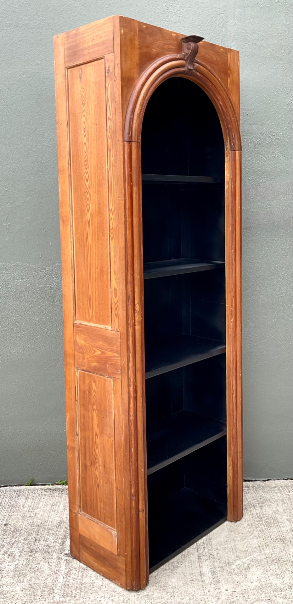 Vintage Architectural Wood Bookcase - Back view