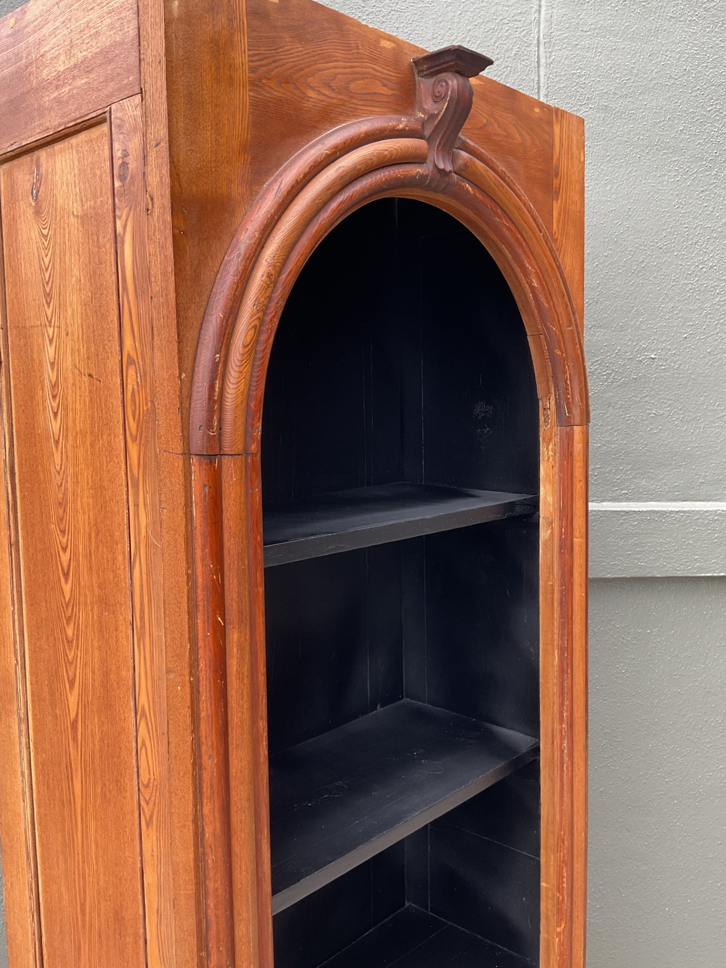 Vintage Architectural Wood Bookcase - Detail view