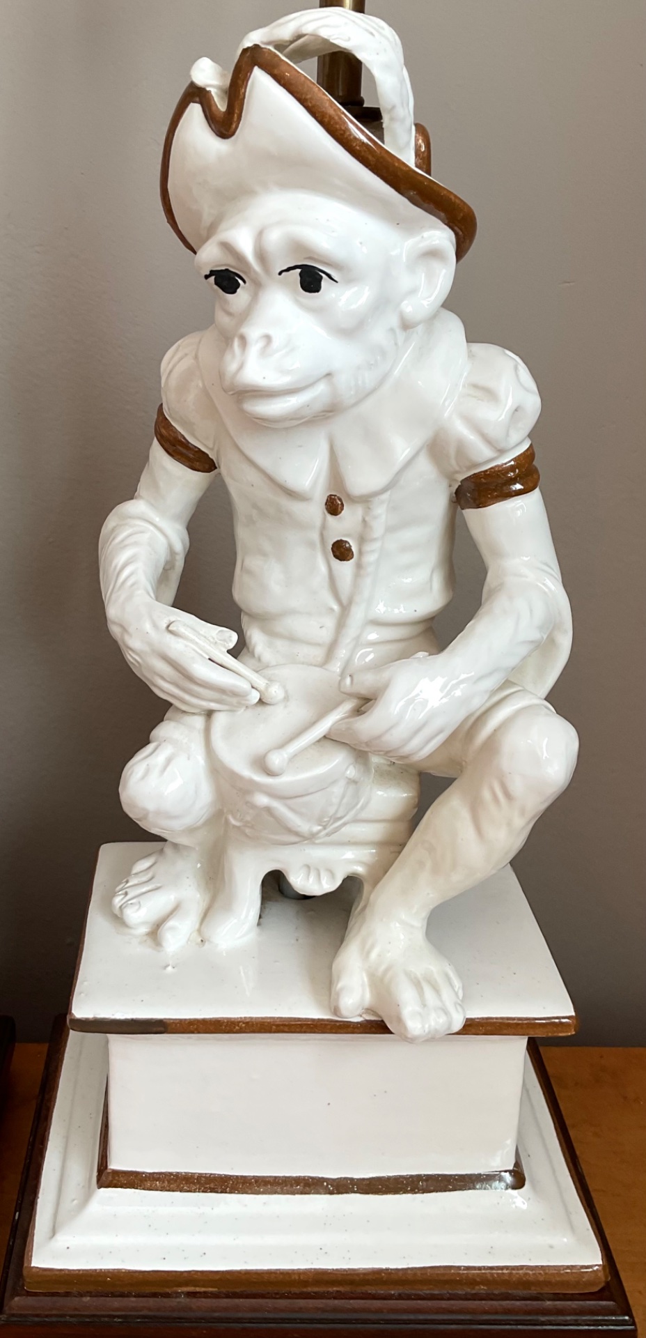 Vintage Monkey Figurine Table Lamps - Set of 2 - Side view