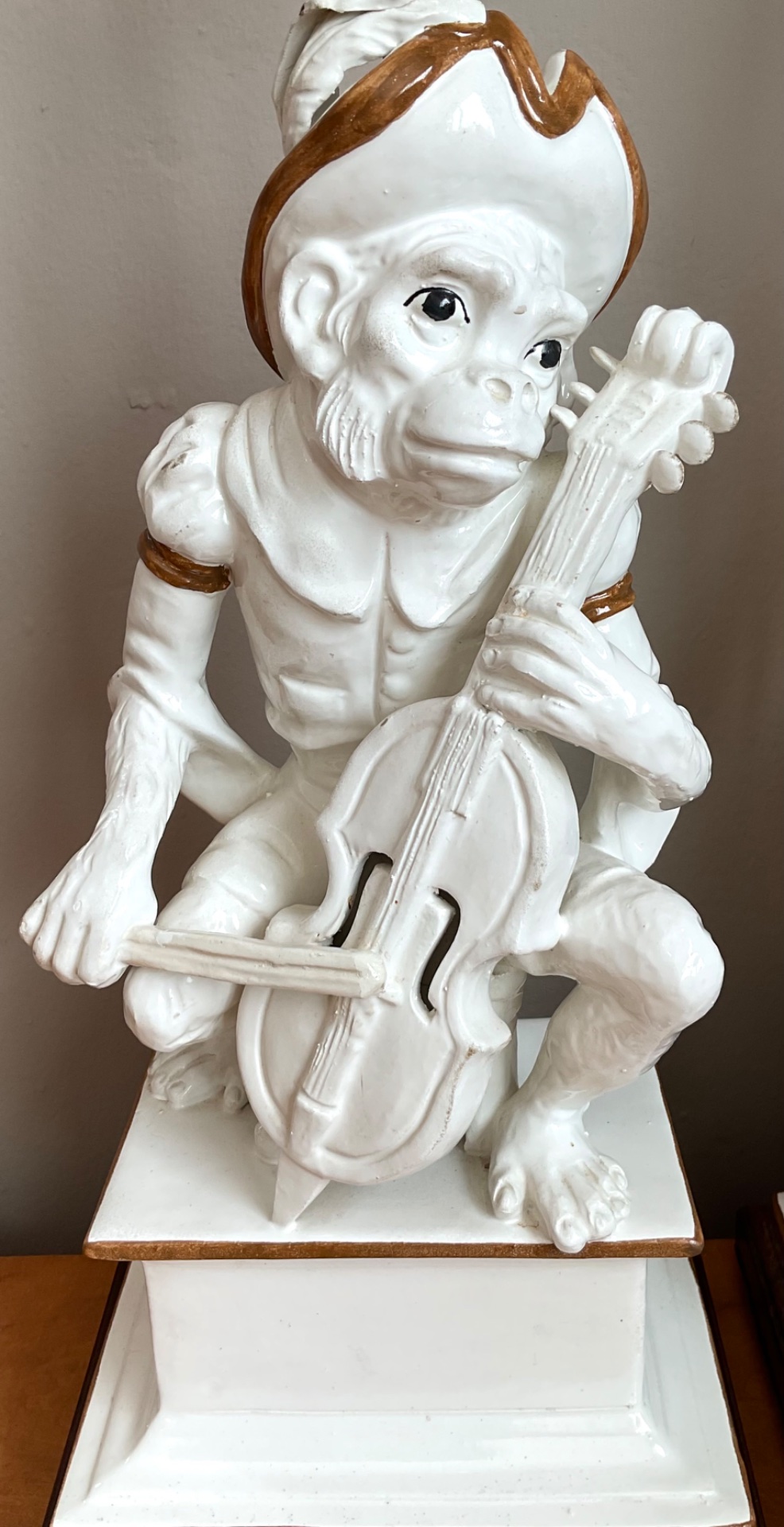 Vintage Monkey Figurine Table Lamps - Set of 2 - Top view