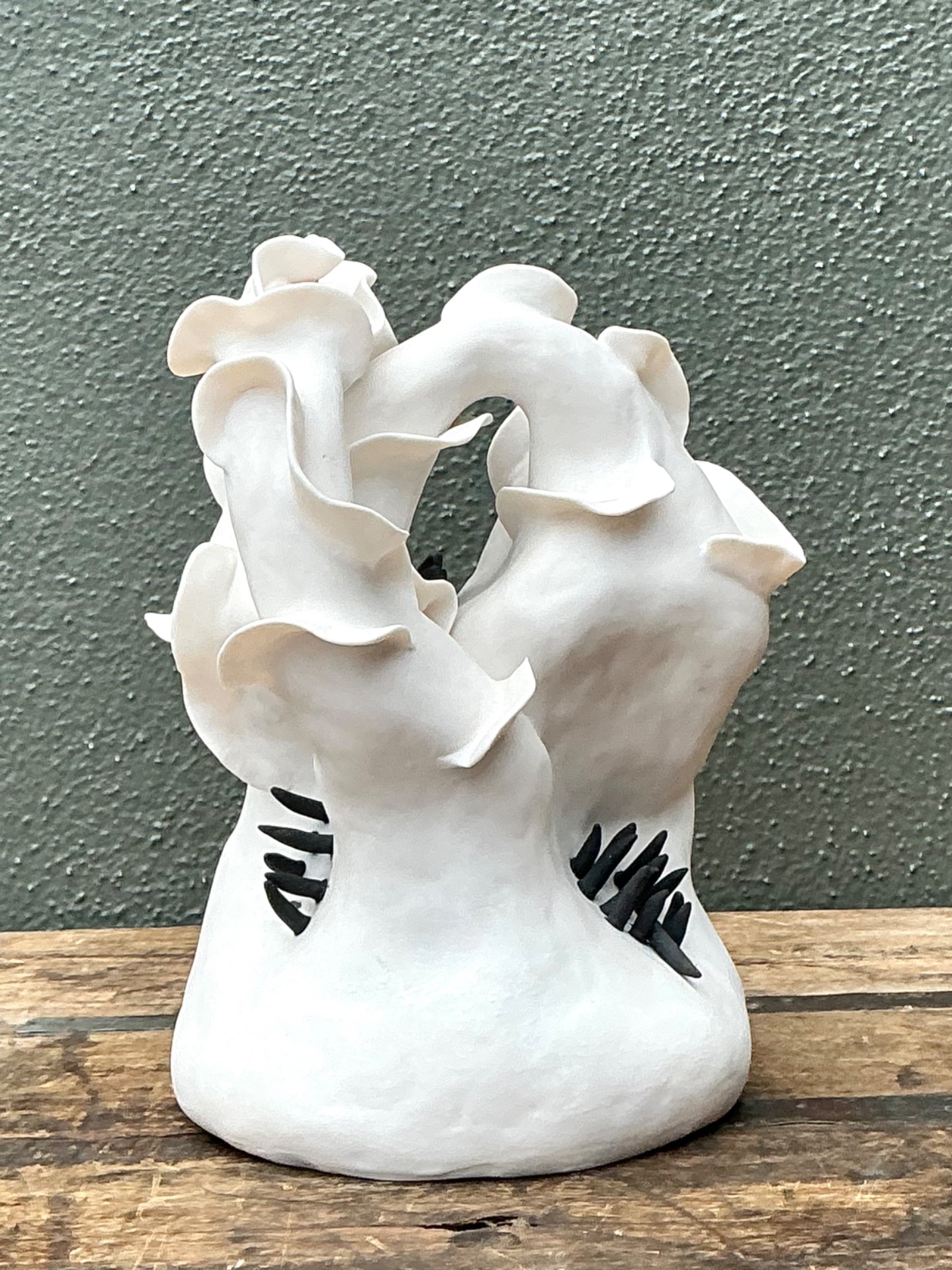 Vintage Abstract Floral Studio Pottery Vase - Detail view
