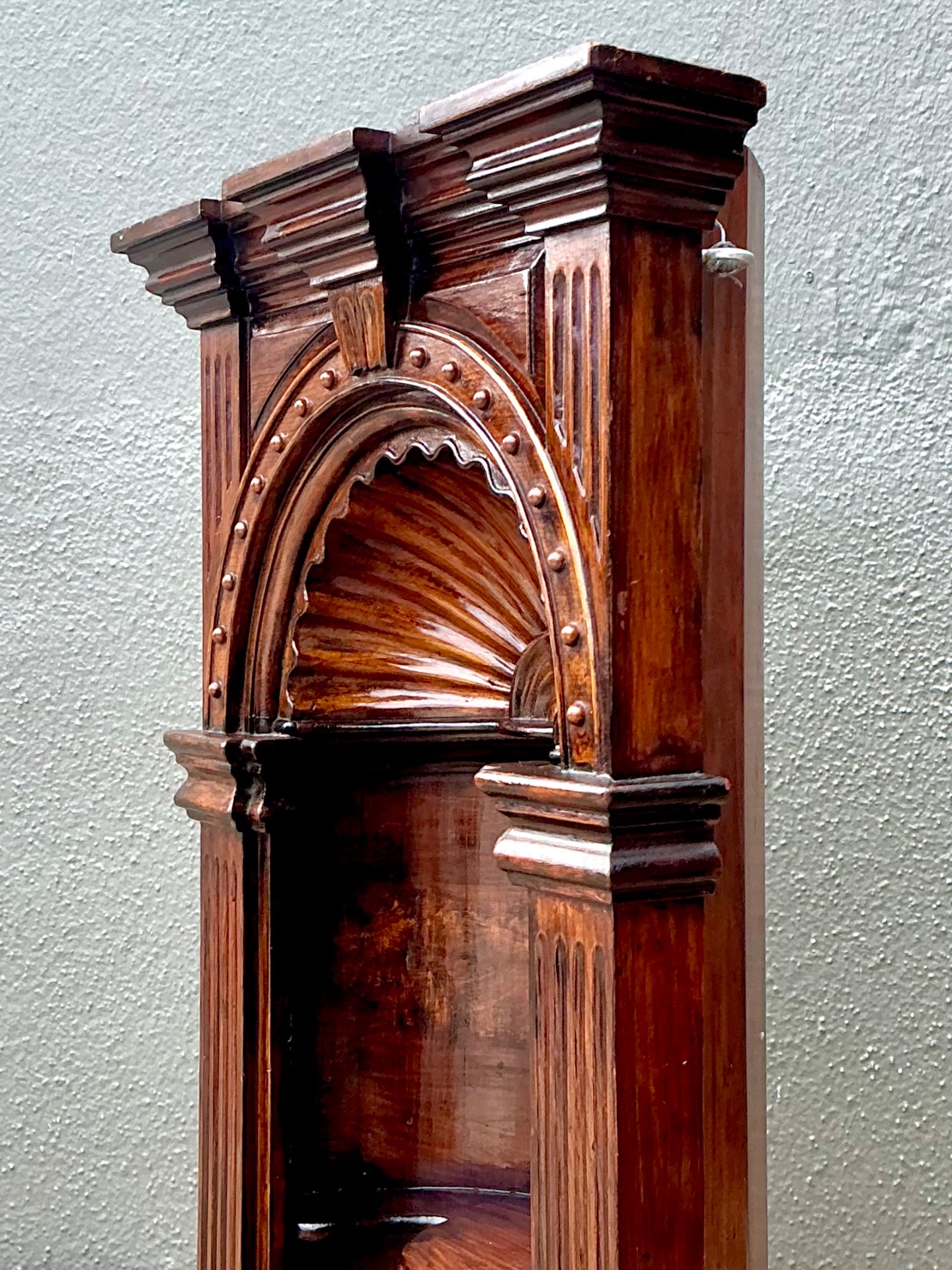Vintage Carved Wood Architectural Niche - Detail view