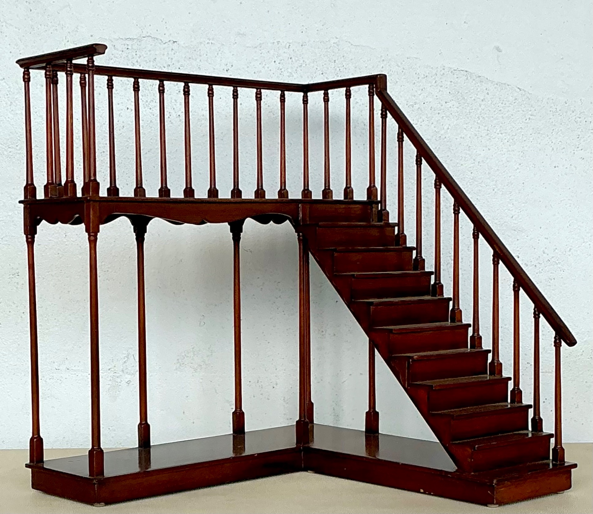 Vintage Wooden Staircase Architectural Model - Top view
