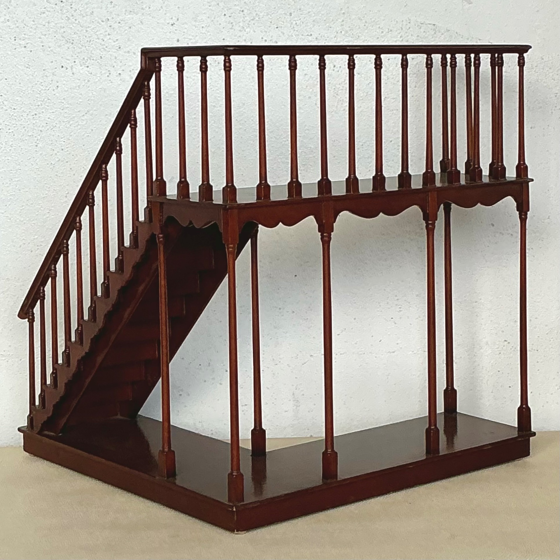 Vintage Wooden Staircase Architectural Model - Back view