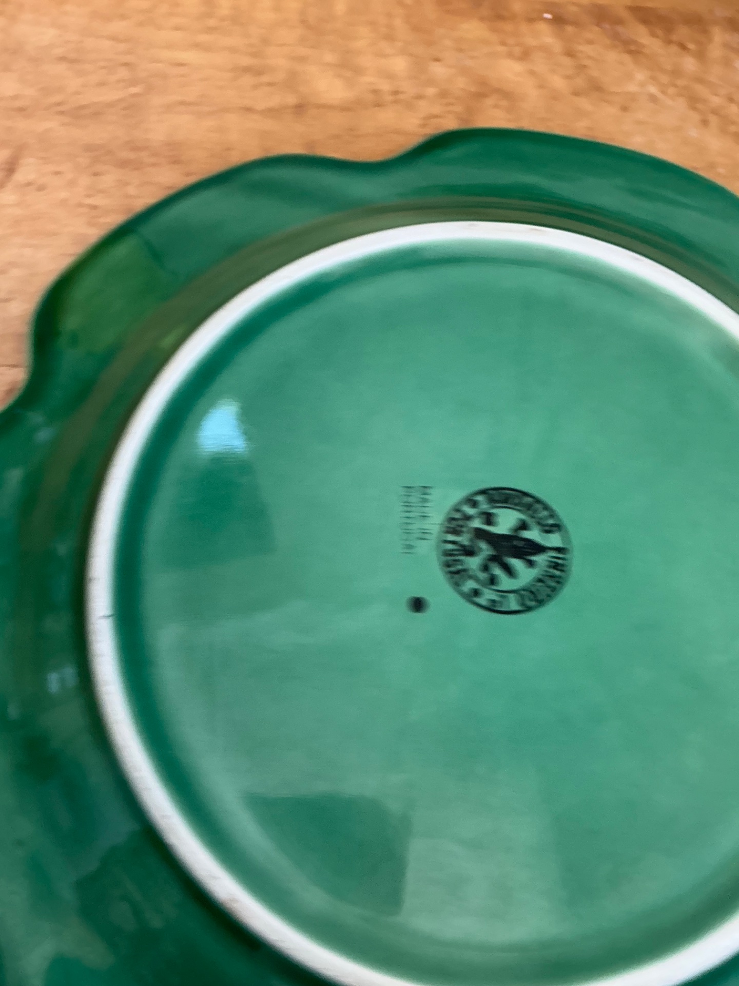 Vintage Bordallo Pinheiro Green Cabbage Leaf Plates - Set of 4 - Top view