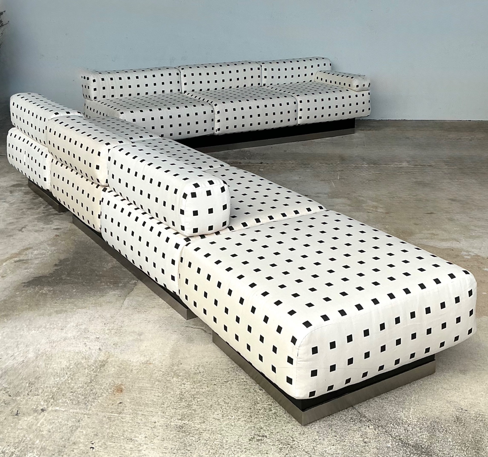 Vintage Custom Geometric Sectional Sofa - Top view