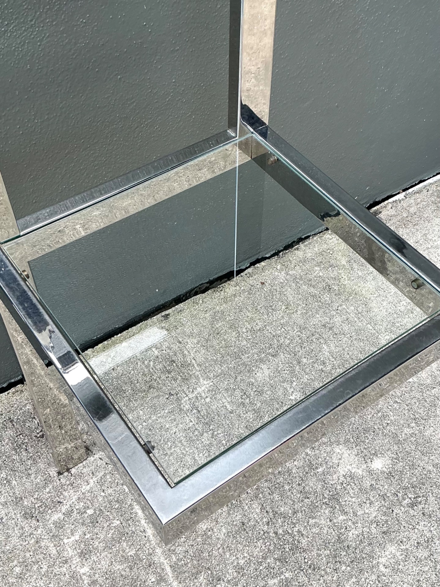 Vintage Chrome And Leather King Headboard After Mies Van Der Rohe - Top view