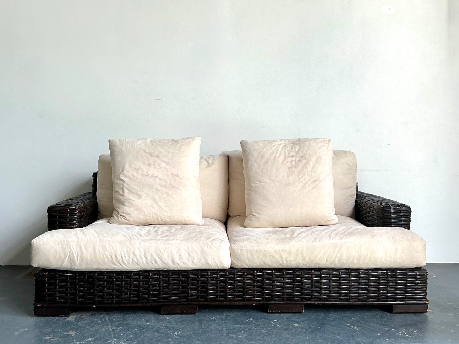 Vintage Ralph Lauren Woven Rattan Three-Seat Sofa - Detail view