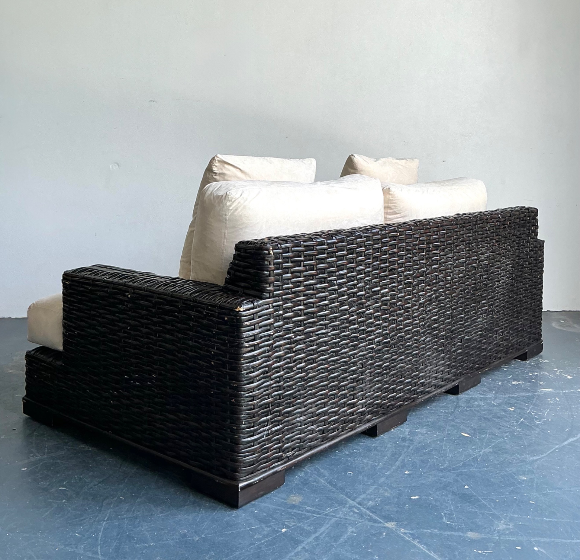 Vintage Ralph Lauren Woven Rattan Three-Seat Sofa - Side view