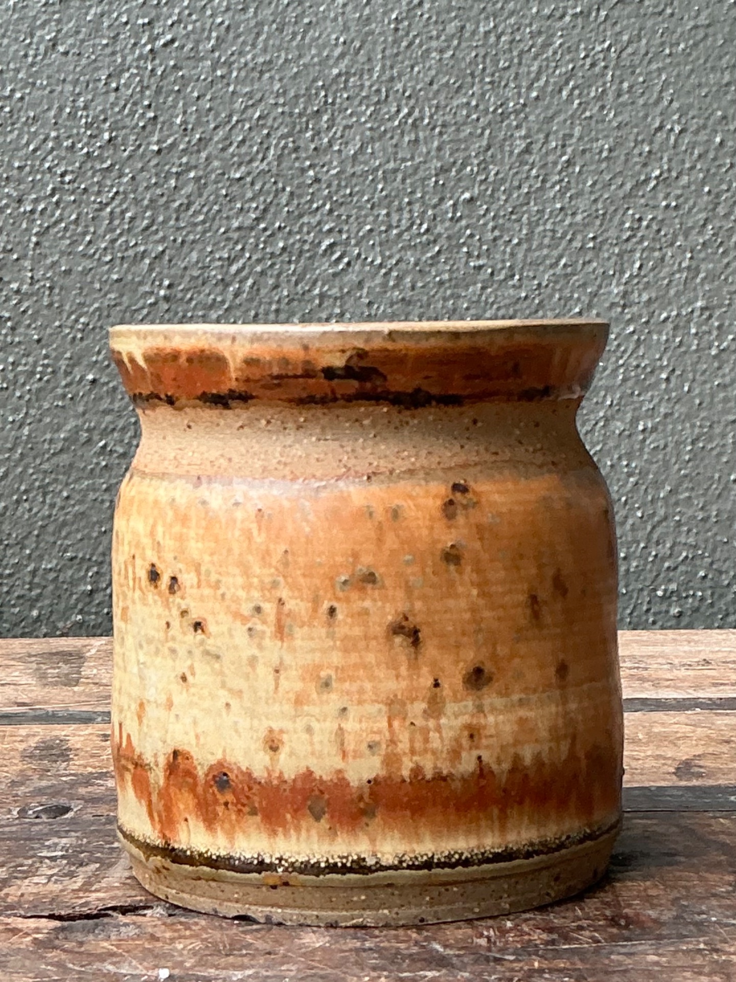 Vintage Studio Pottery Glazed Ceramic Vase - Side view