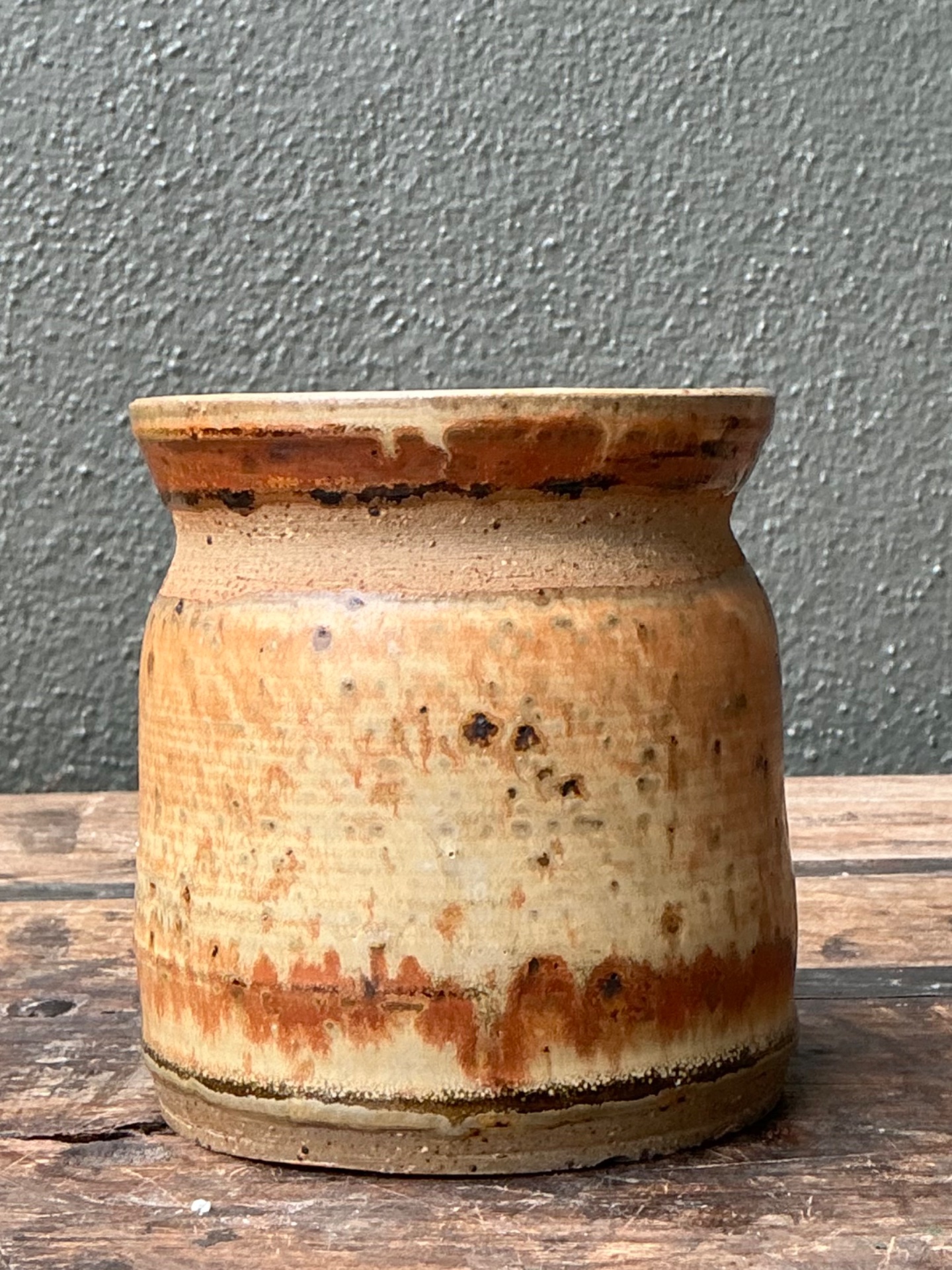 Vintage Studio Pottery Glazed Ceramic Vase - Detail view