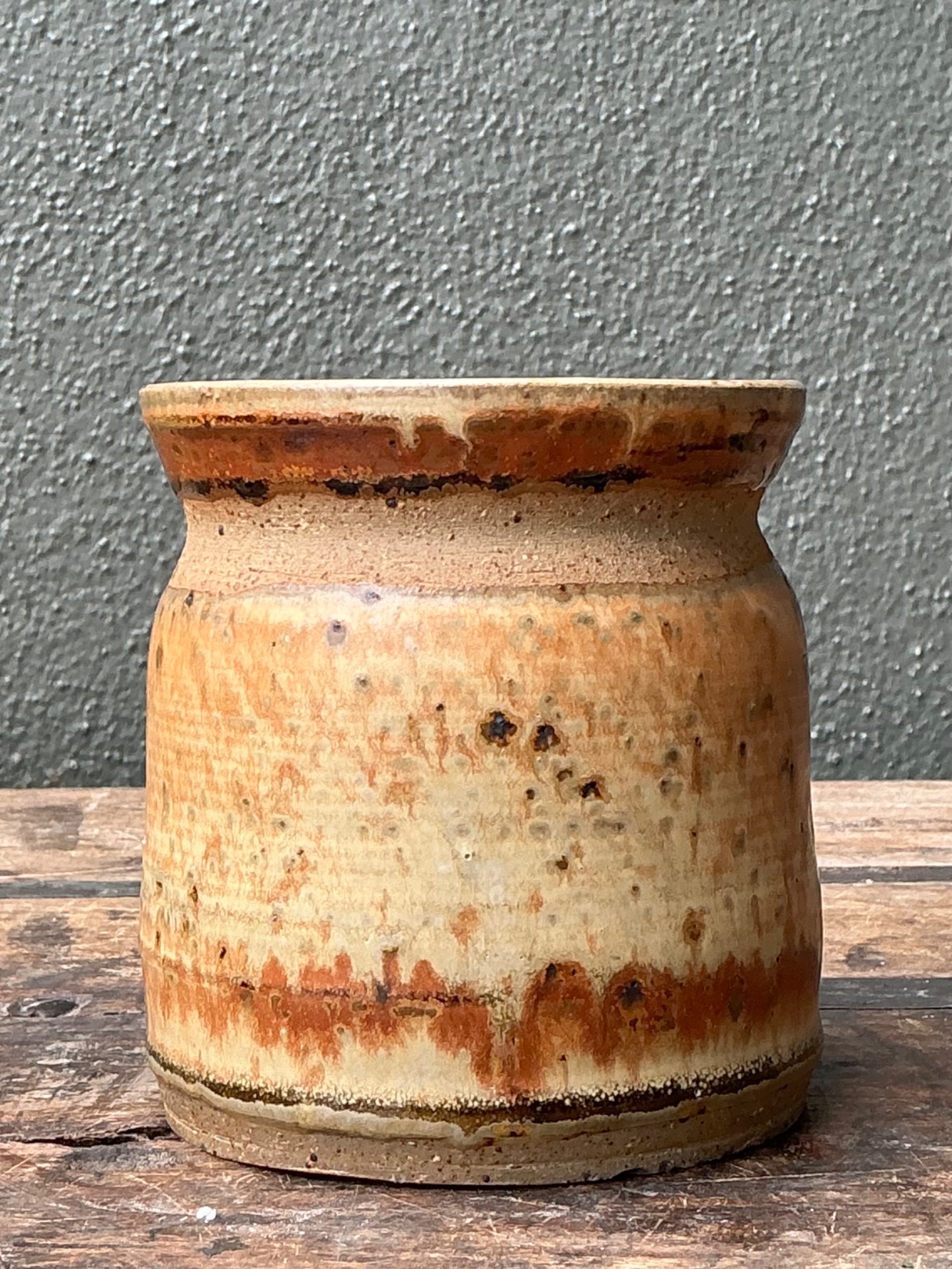 Vintage Studio Pottery Glazed Ceramic Vase - Back view