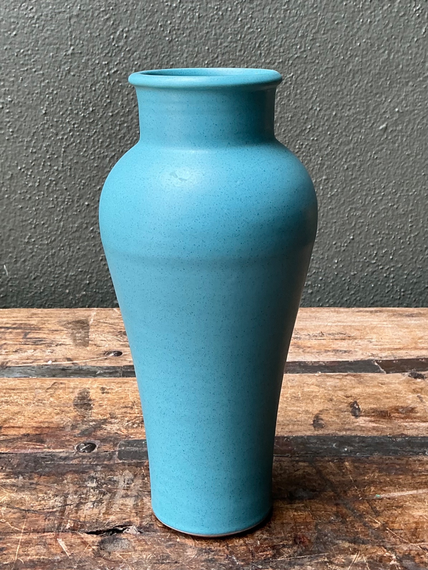 Vintage Studio Pottery Blue Vase - Detail view