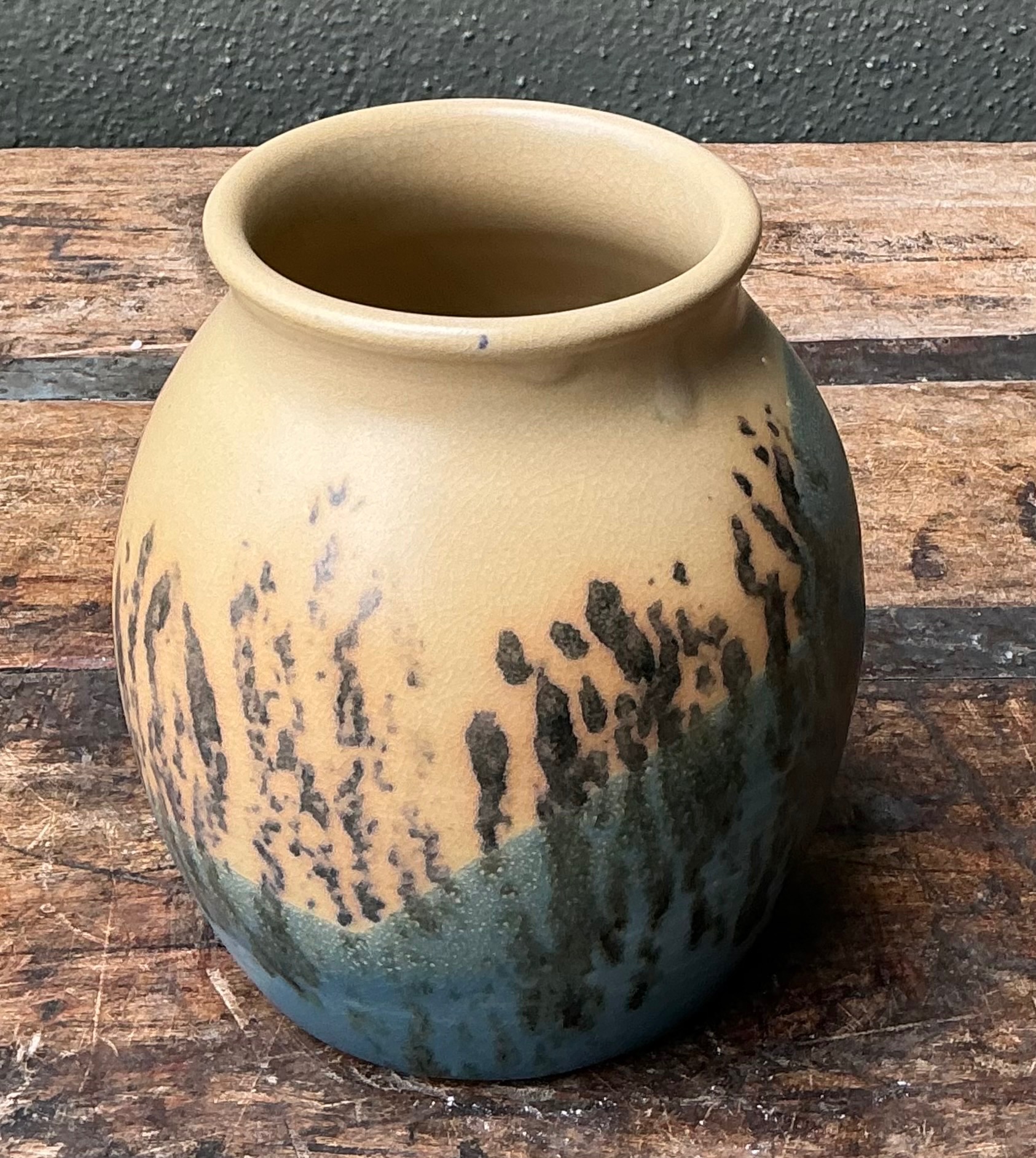 Vintage Studio Pottery Glazed Ceramic Vase - Detail view