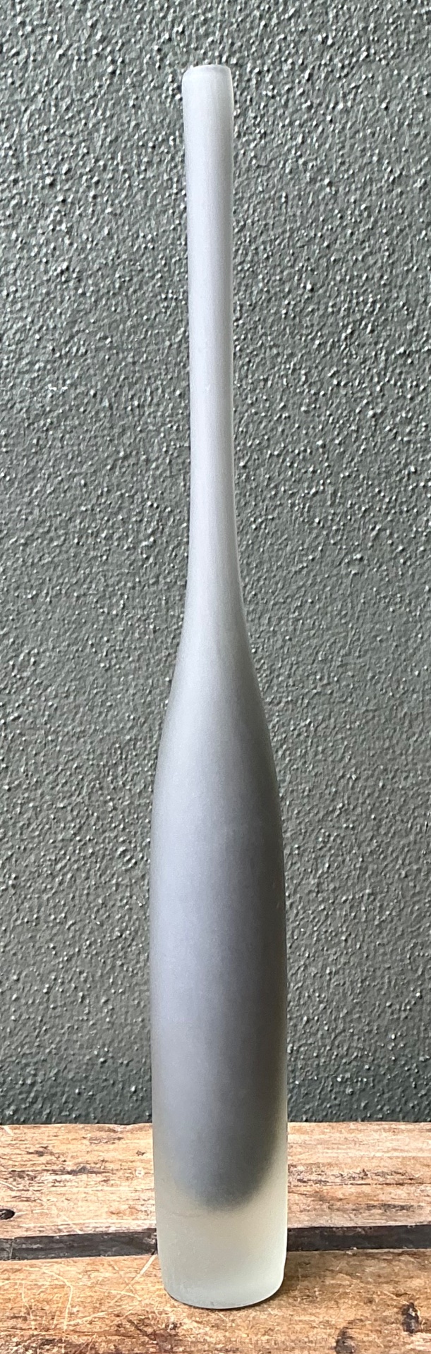 Vintage Tall Frosted Glass Vase - Top view