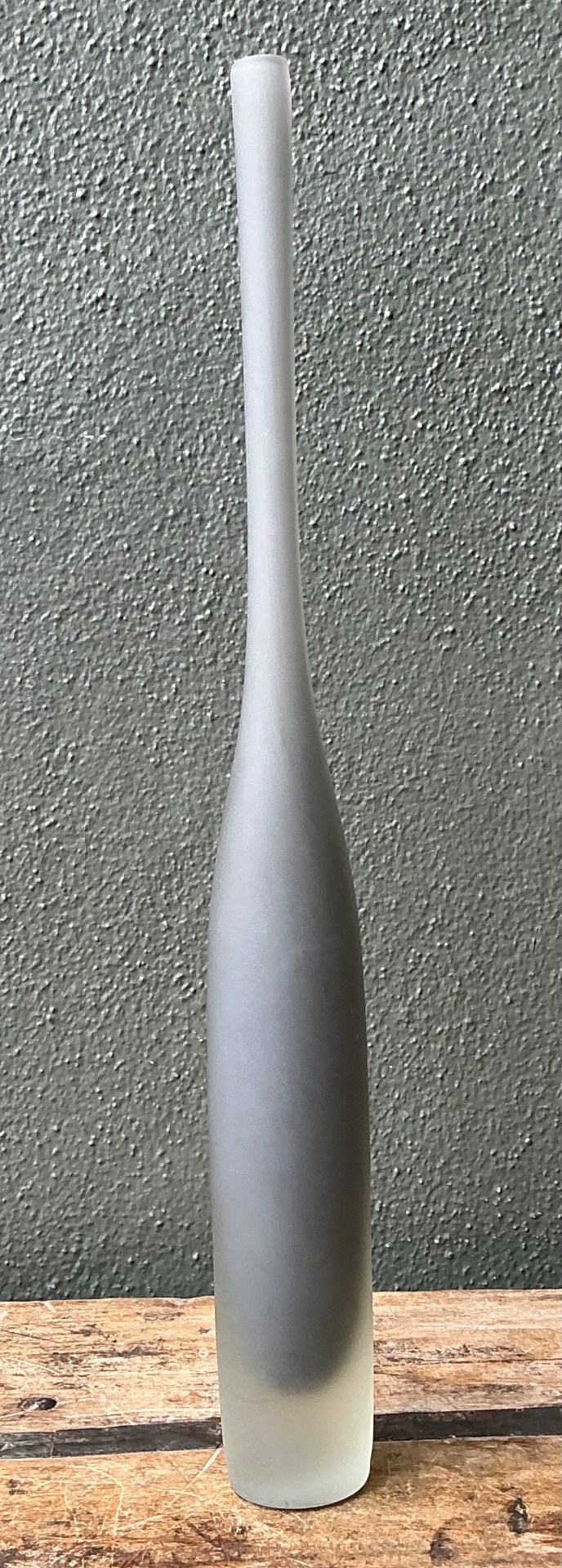 Vintage Tall Frosted Glass Vase - Detail view