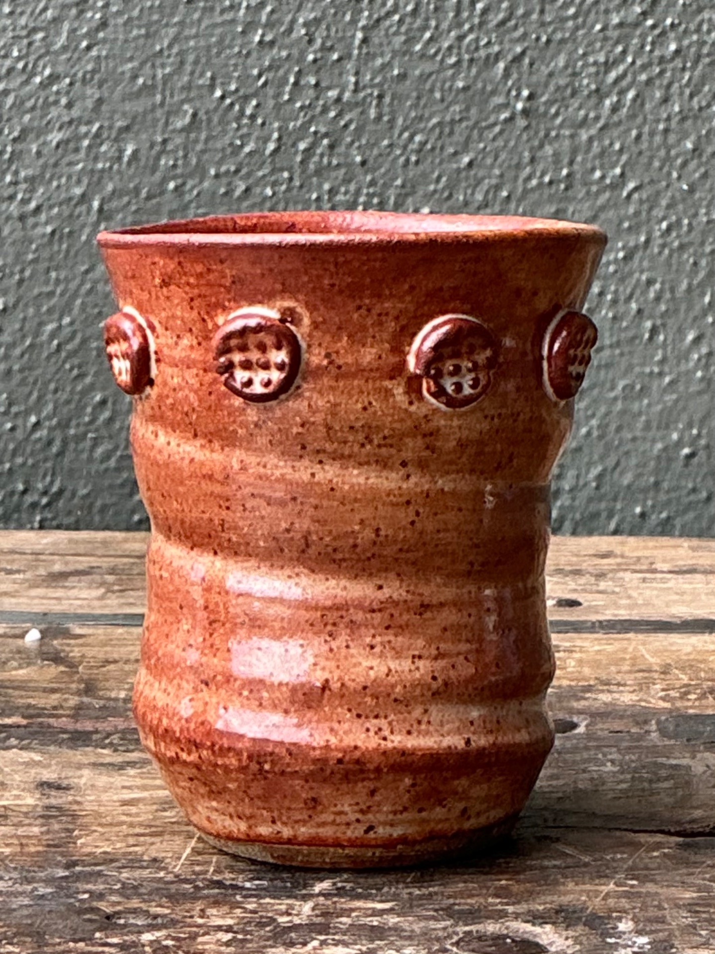 Vintage Studio Pottery Textured Ceramic Vase - Detail view