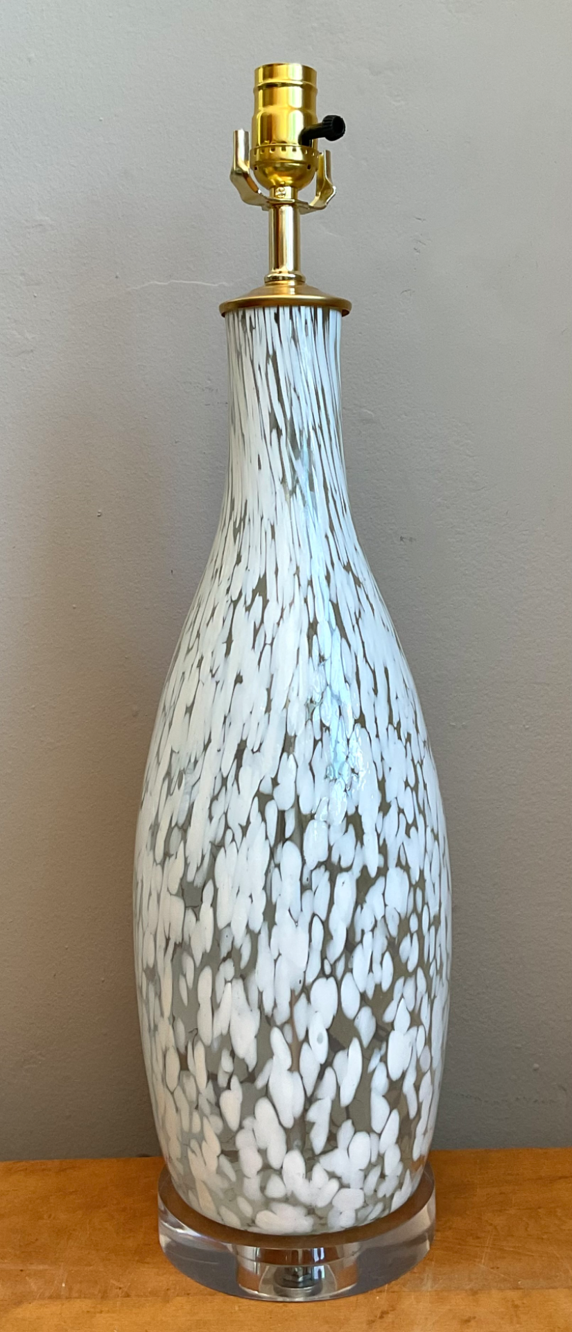 Vintage Speckled Glass Table Lamp - Detail view