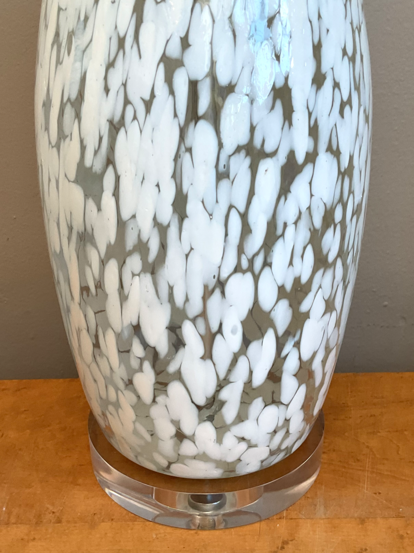 Vintage Speckled Glass Table Lamp - Side view