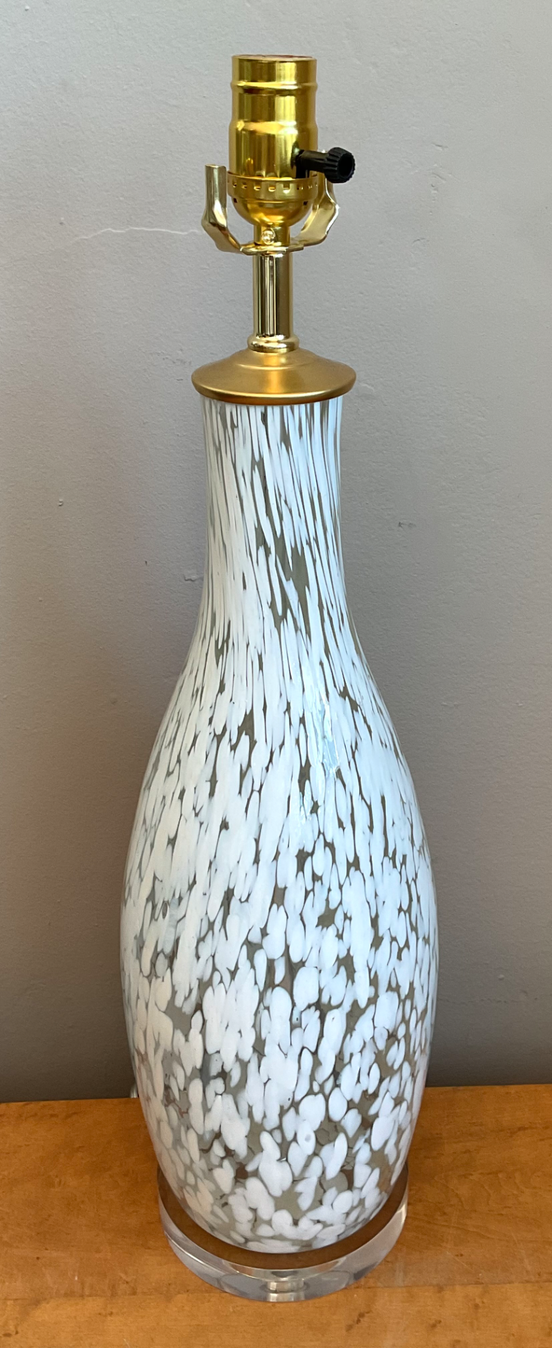 Vintage Speckled Glass Table Lamp - Top view