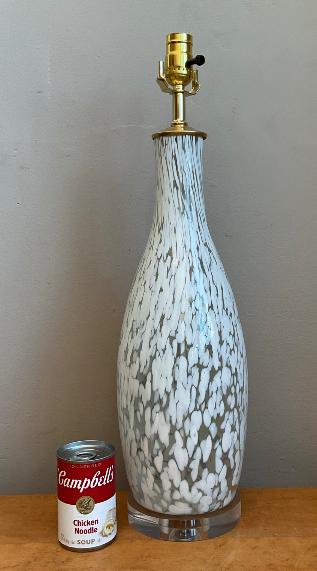 Vintage Speckled Glass Table Lamp - Back view