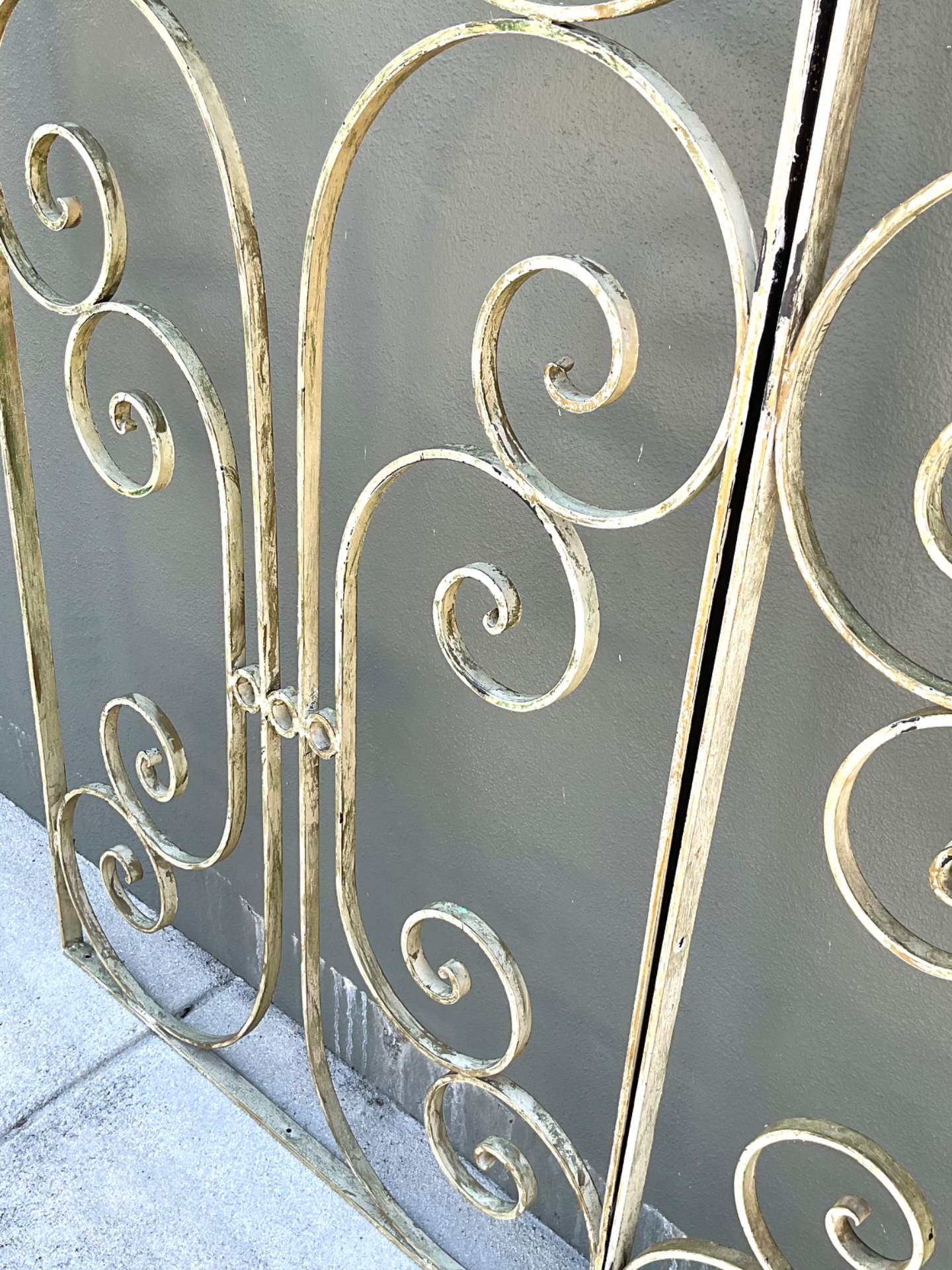 Vintage Wrought Iron Scrollwork Panels - Back view