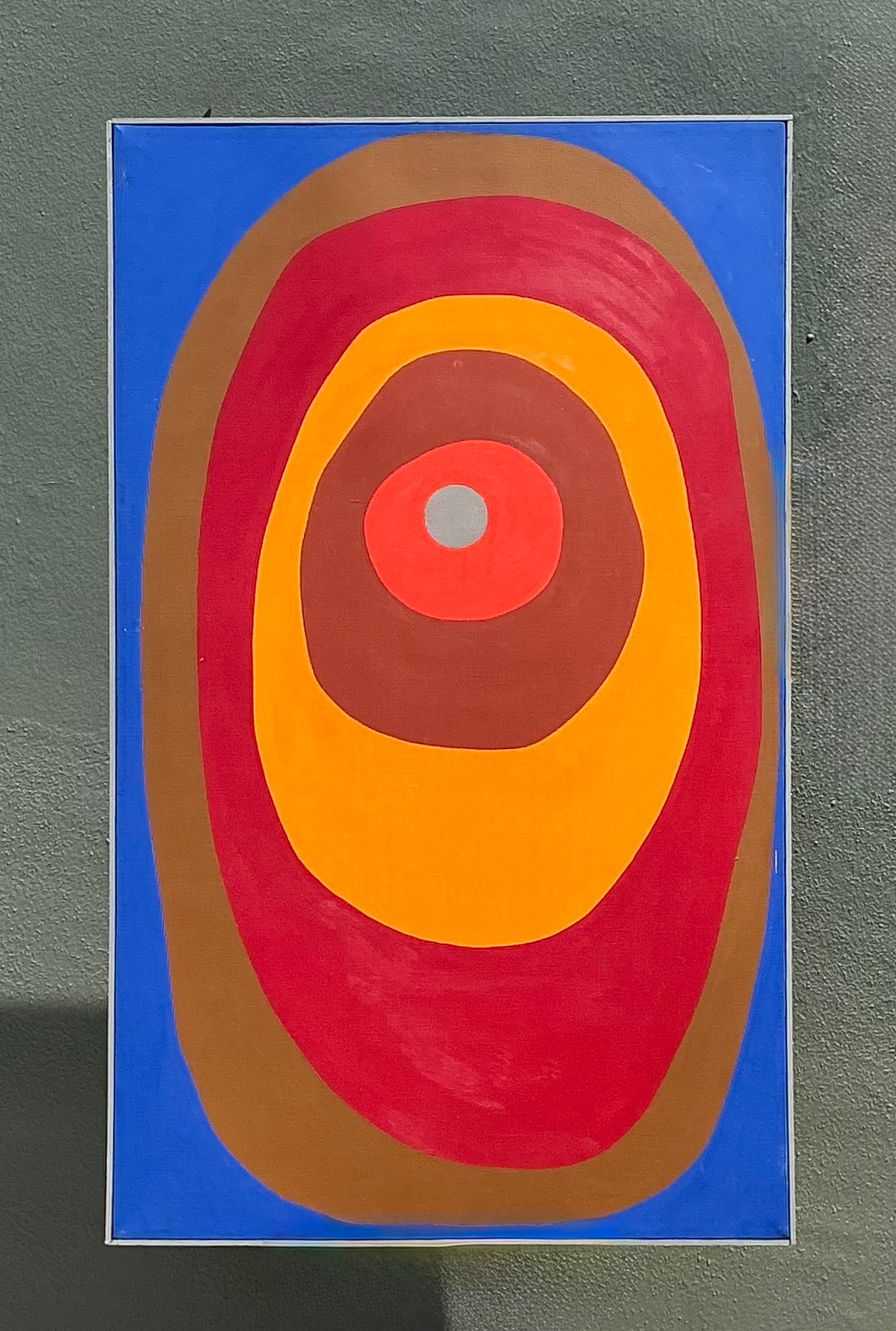 Vintage Original Abstract Painting on Canvas - Side view