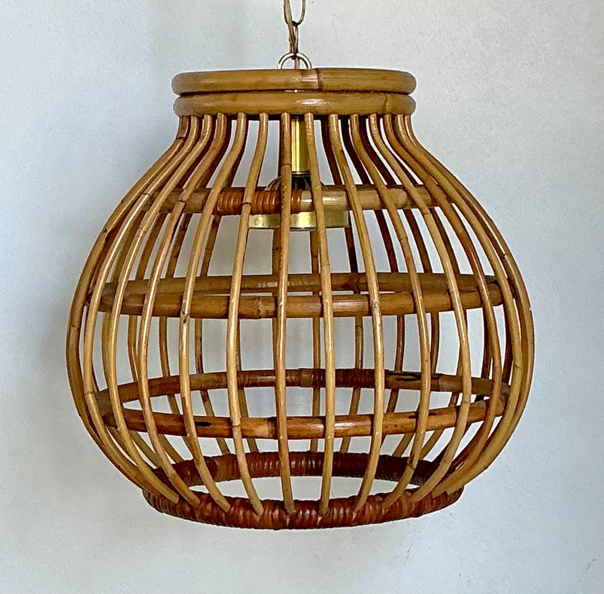 Vintage Rattan Pendant Light - Back view
