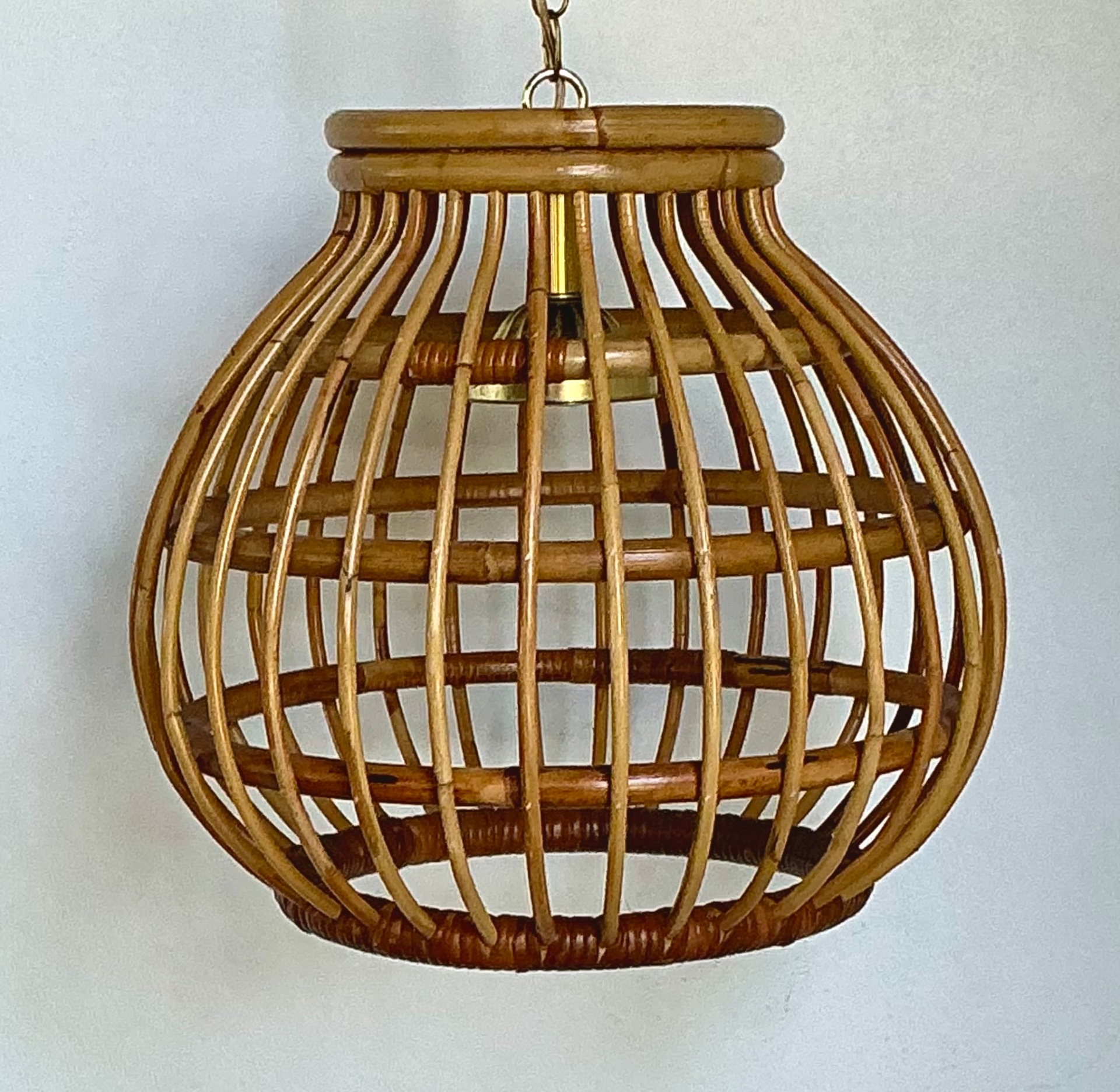 Vintage Rattan Pendant Light - Top view
