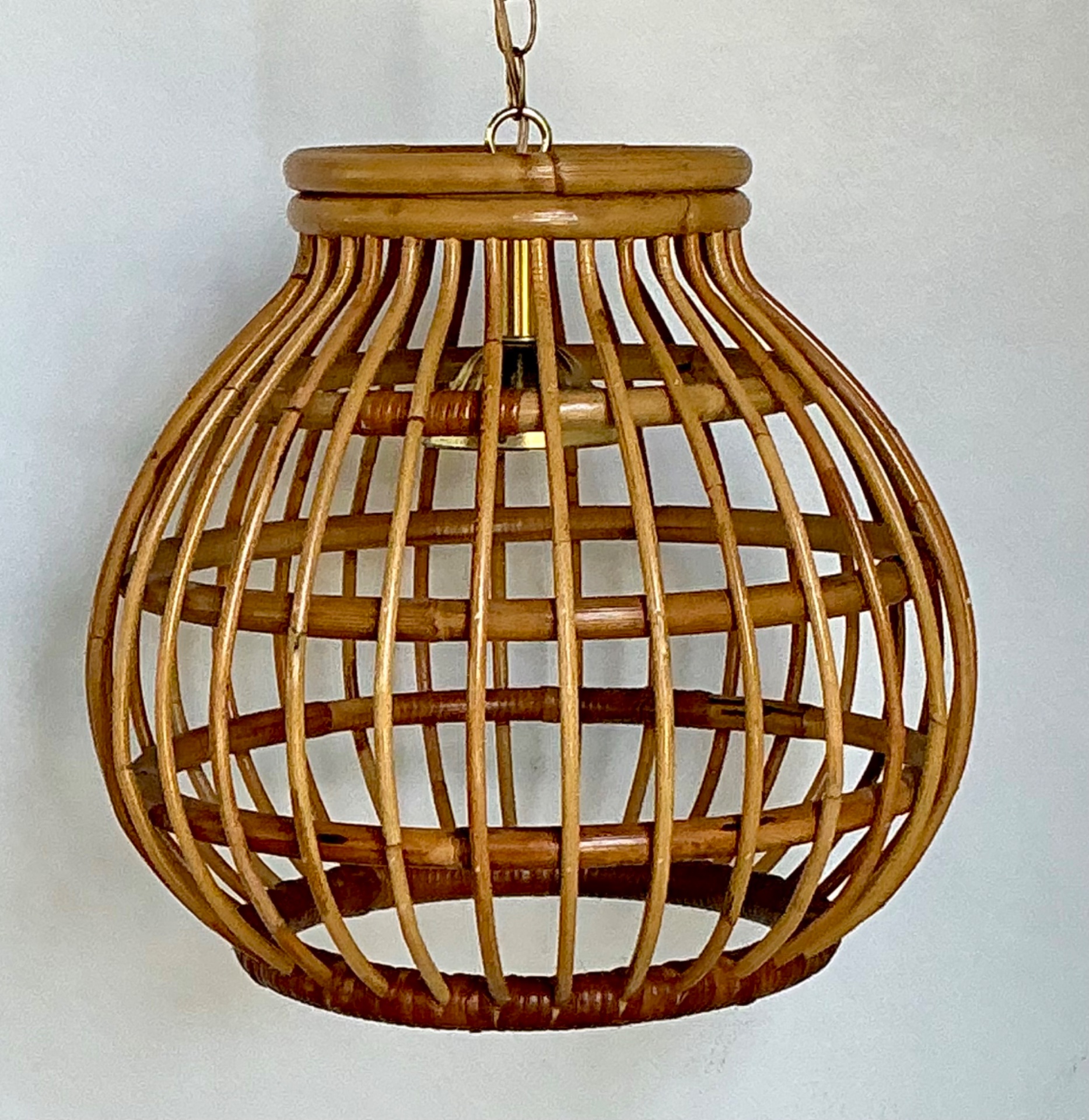 Vintage Rattan Pendant Light - Detail view