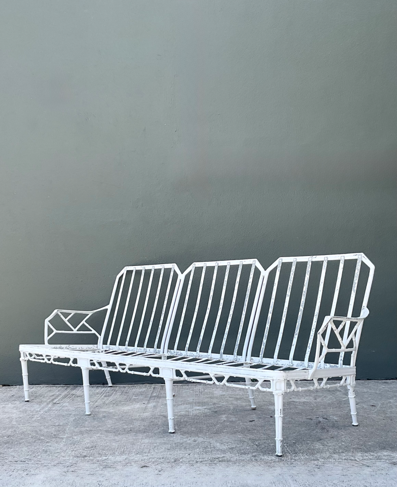 Retro Brown Jordan Metal “Calcutta” Outdoor Sofa - Side view