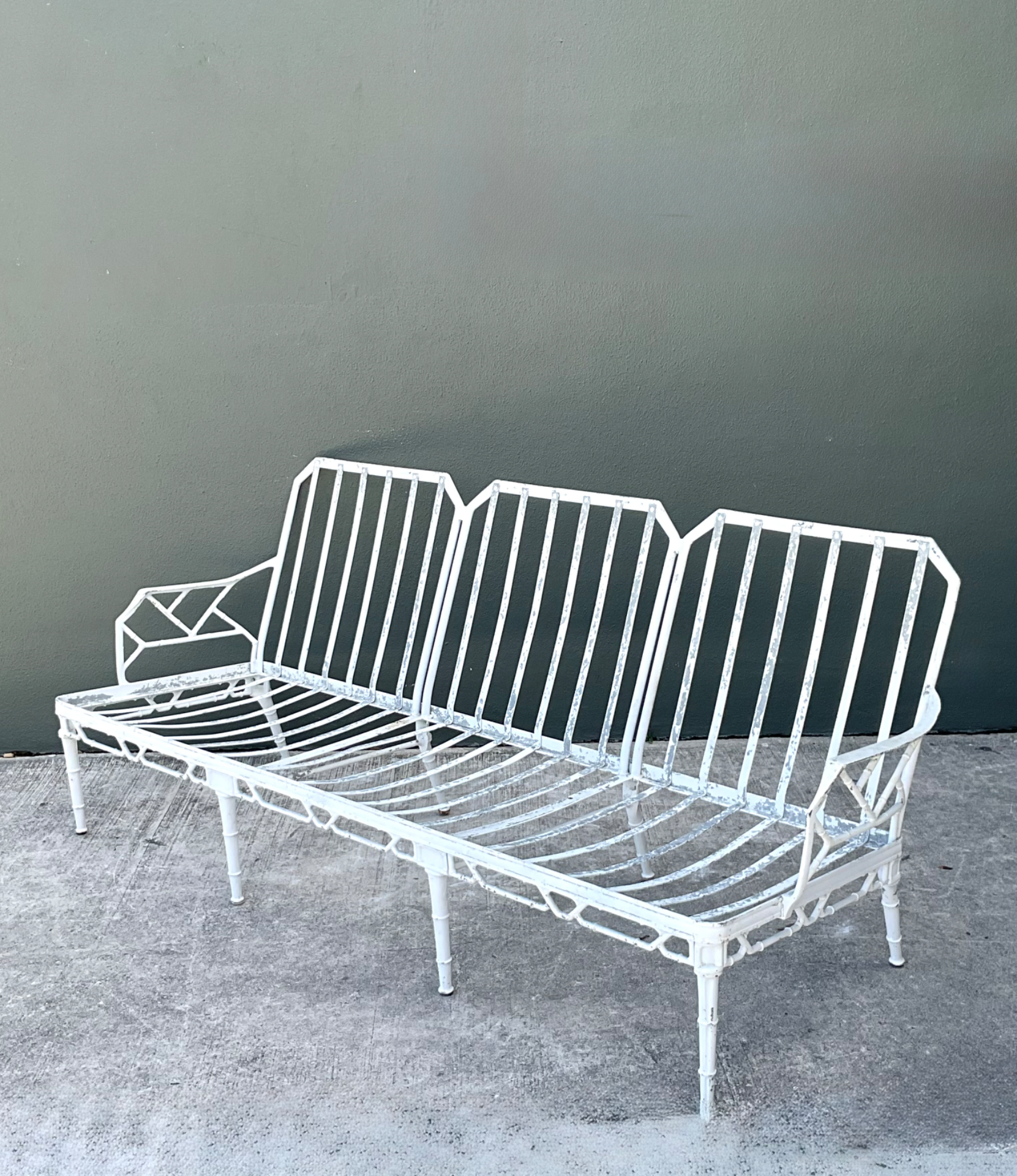 Retro Brown Jordan Metal “Calcutta” Outdoor Sofa - Back view