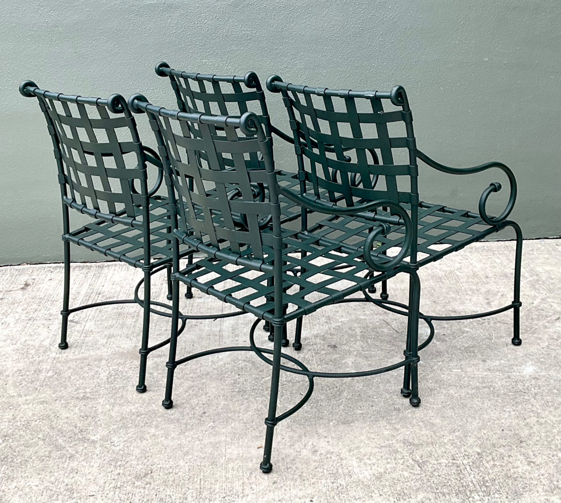 Brown Jordan “Florentine” Aluminum Outdoor Armchairs - Set of Four - Back view