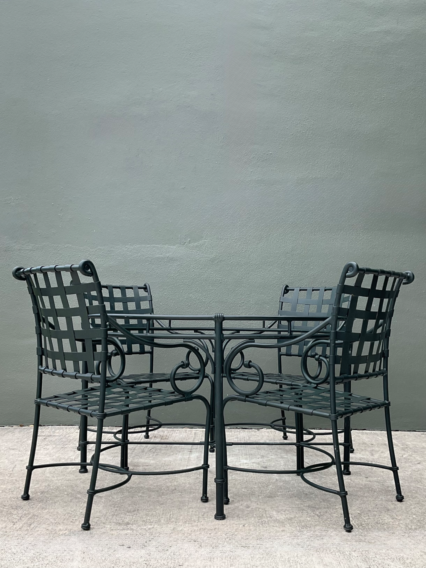 Brown Jordan “Florentine” Aluminum Outdoor Armchairs - Set of Four - Top view