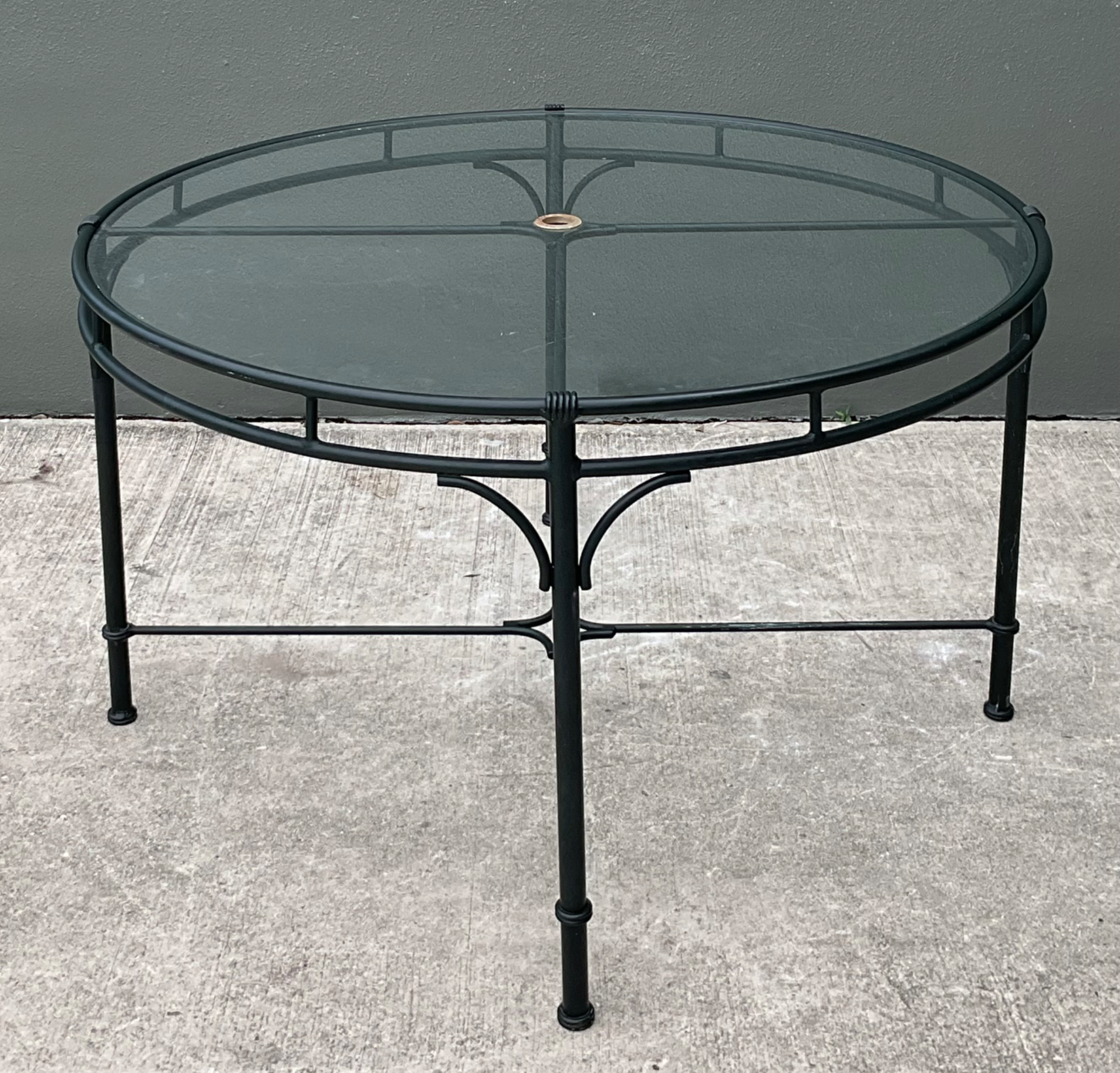 Vintage Brown Jordan “Florentine” Cast Aluminum Outdoor Dining Table - Side view