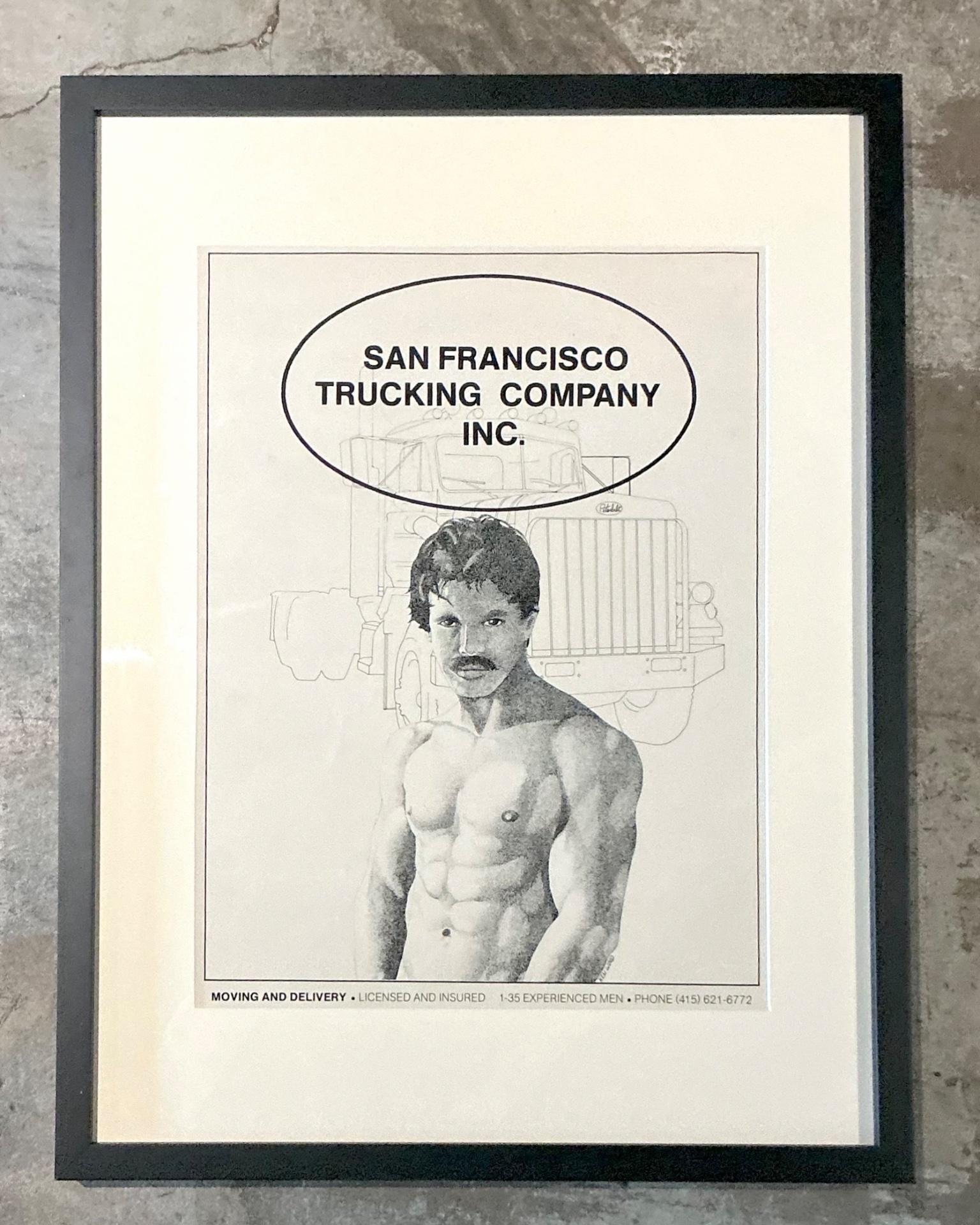 Vintage San Francisco Trucking Company Poster - Back view