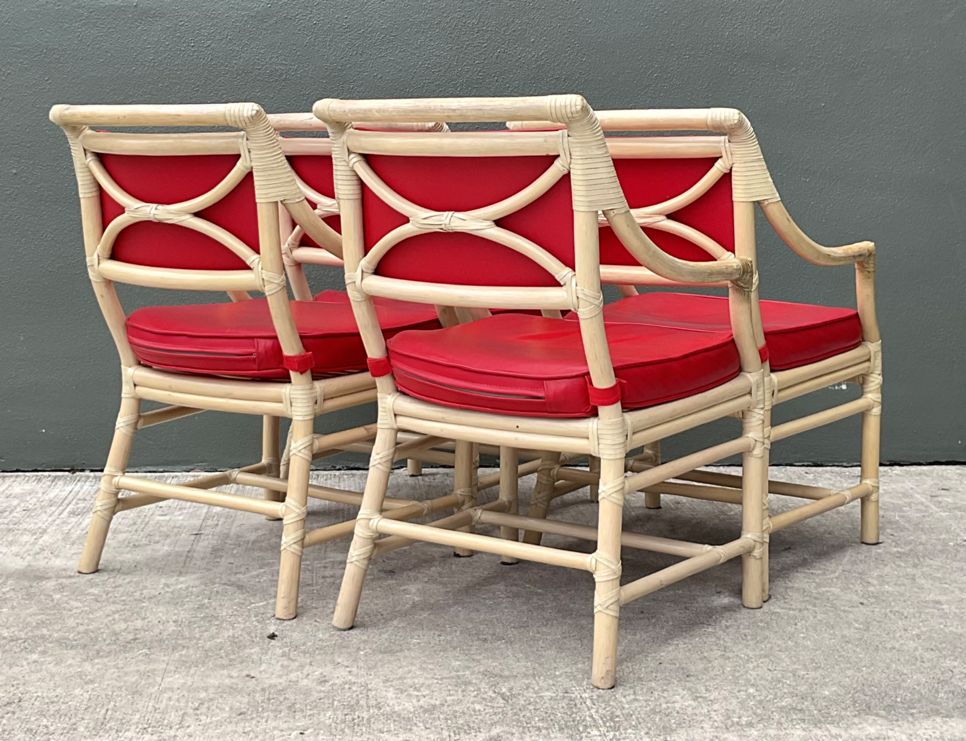 Vintage McGuire Rattan Dining Chairs - Set Of 4 - Detail view